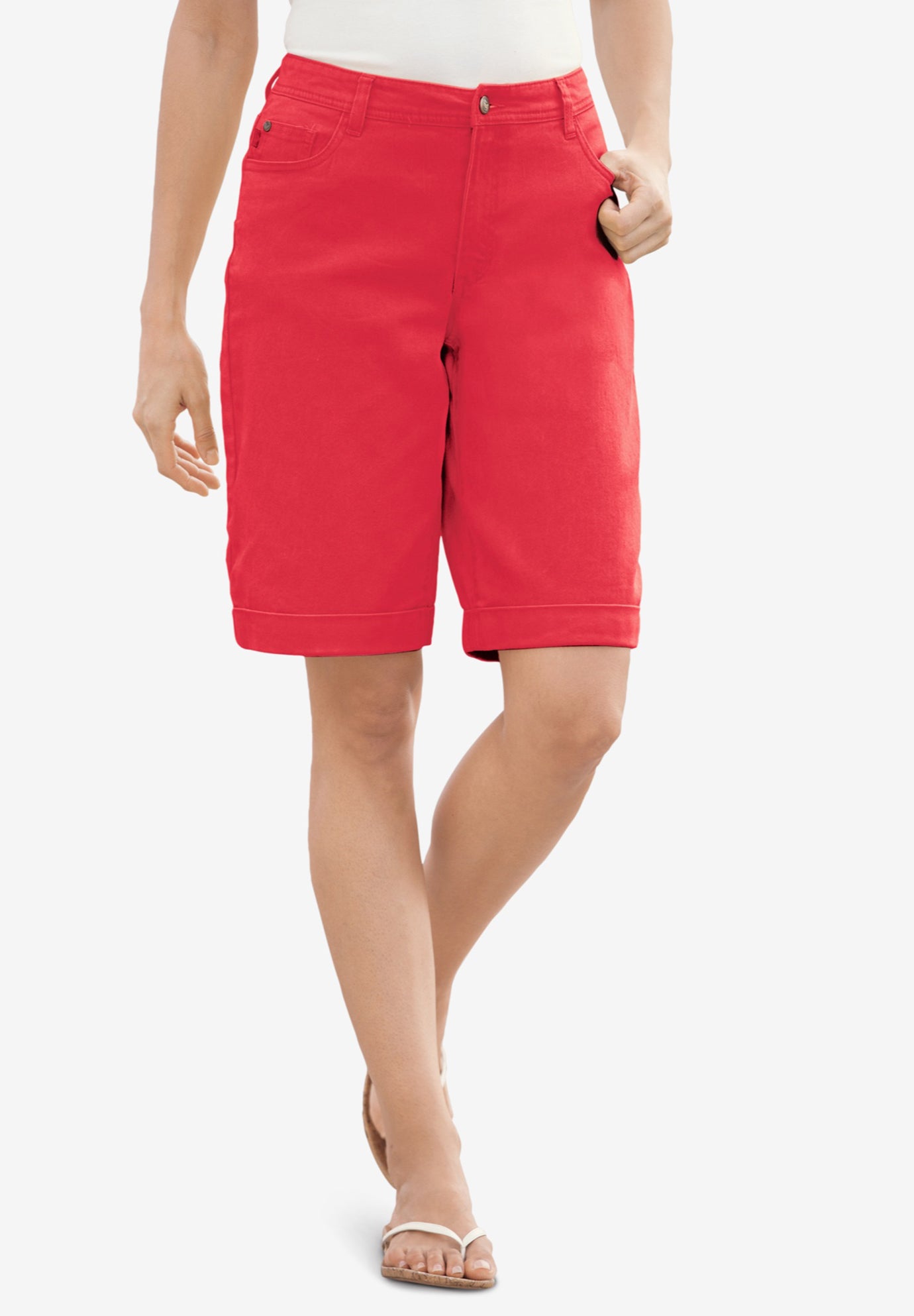 woman within denim shorts