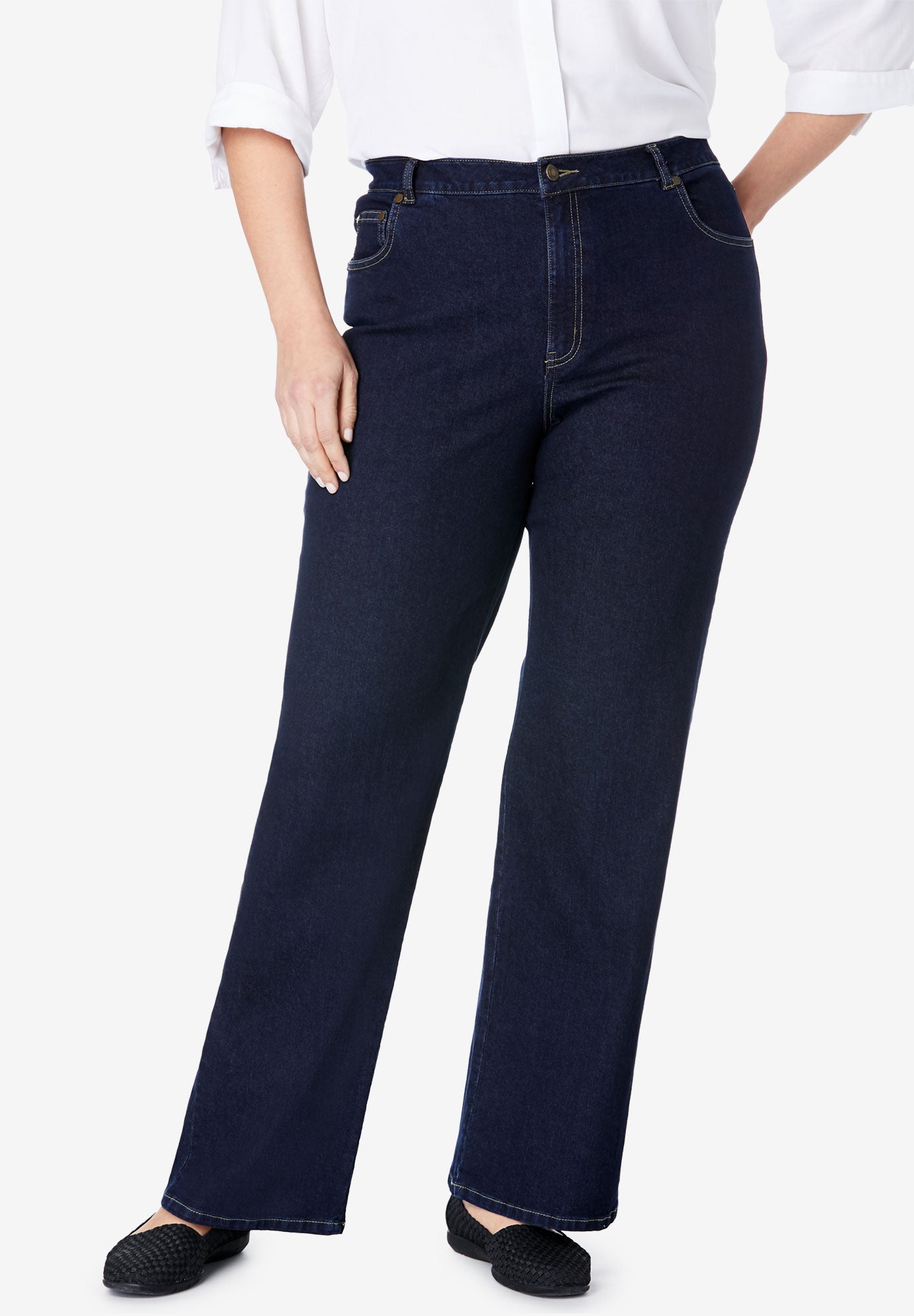 Wide Leg Stretch Jean| Plus Size Bootcut & Wide Leg Jeans | Woman Within