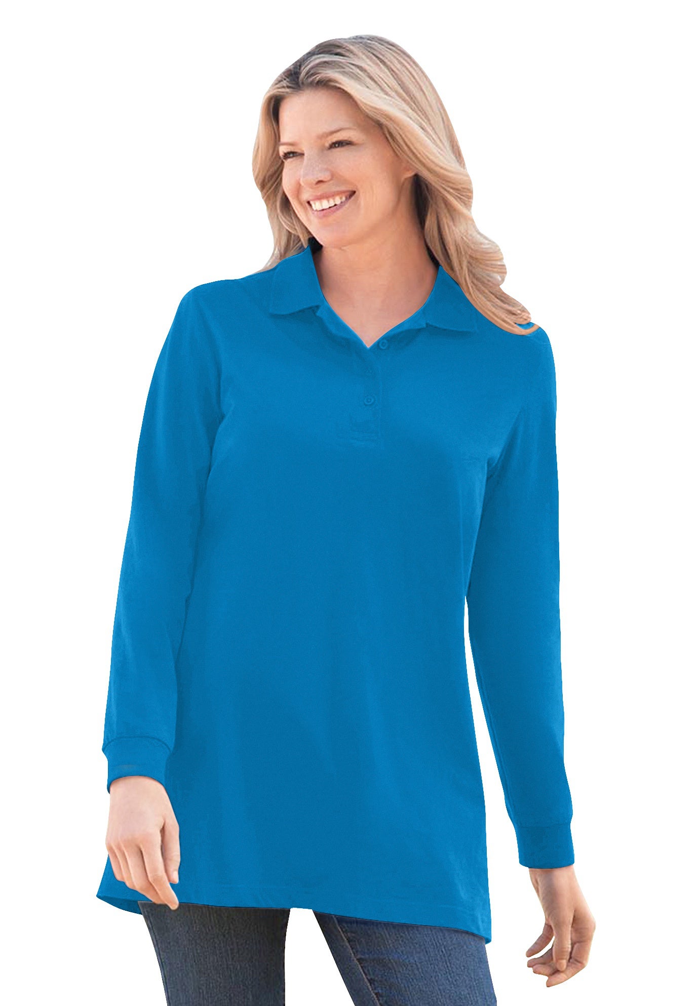 LongSleeve Polo Shirt Woman Within