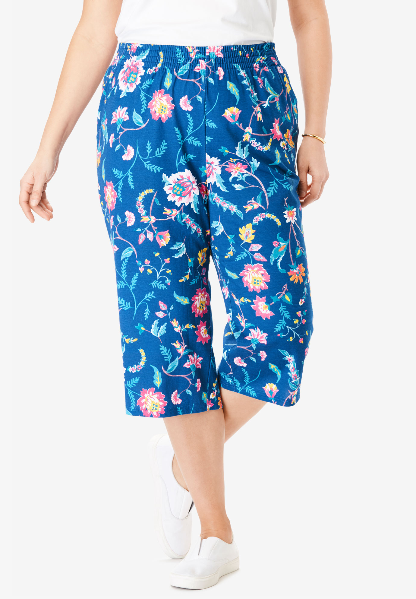 Jersey Knit Capri Pant| Plus Size Capris | Woman Within