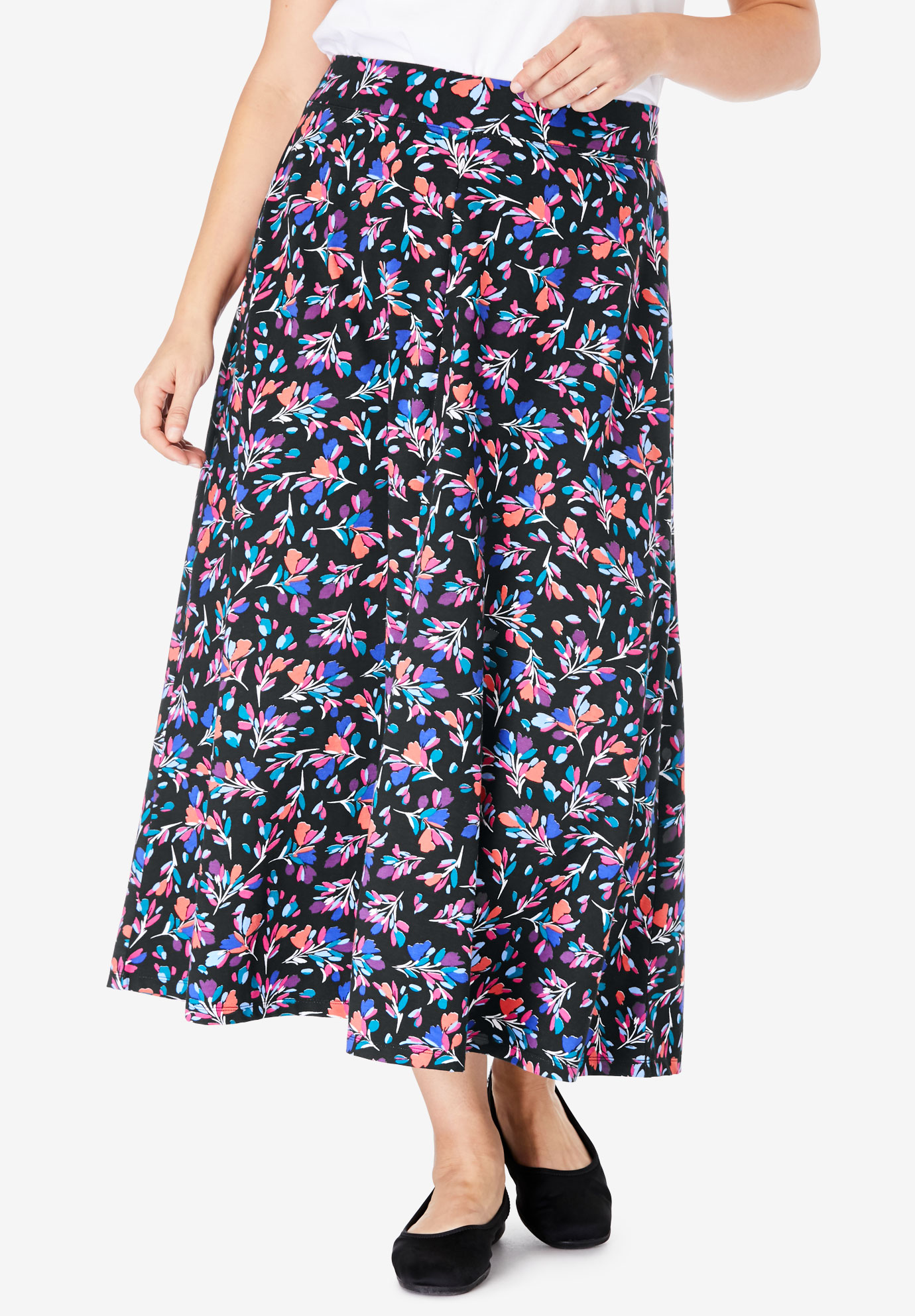 EveryWear Essential A-Line Maxi Skirt| Plus Size Skirts | Woman Within