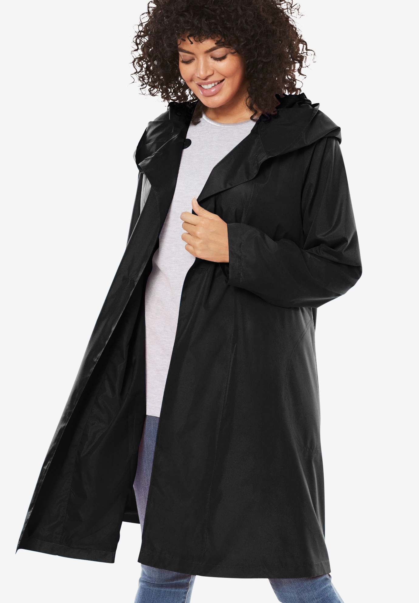 Packable Hooded Raincoat | Woman Within
