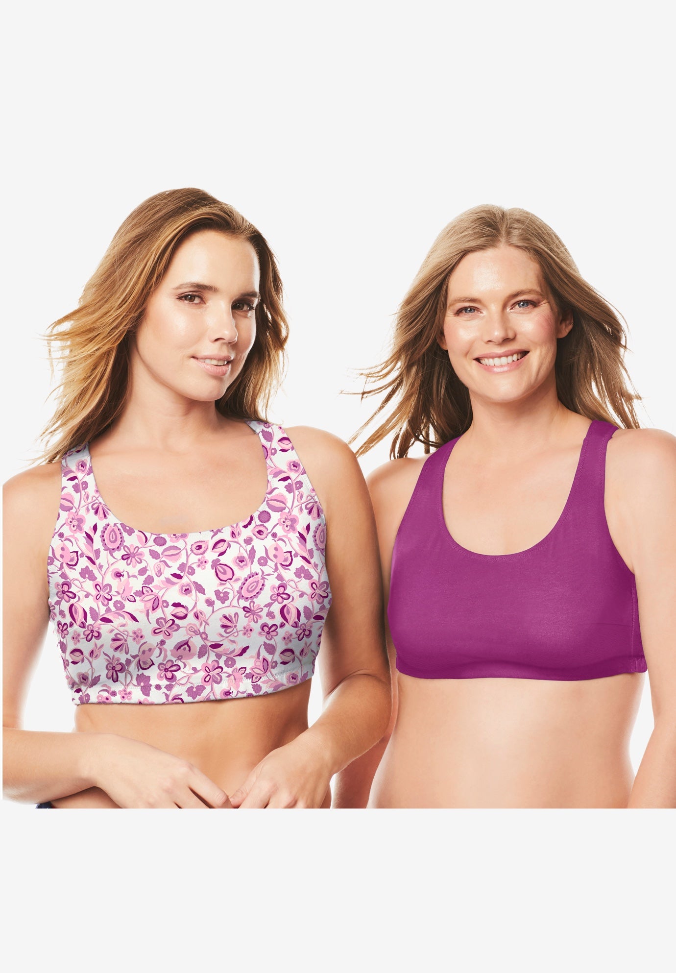 Sports Bra 2 Pack by Comfort Choice® Plus Size Sports Bras Woman Within