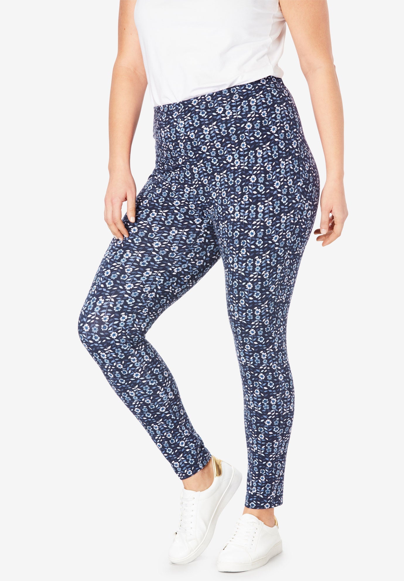 Woman within stretch leggings clearance
