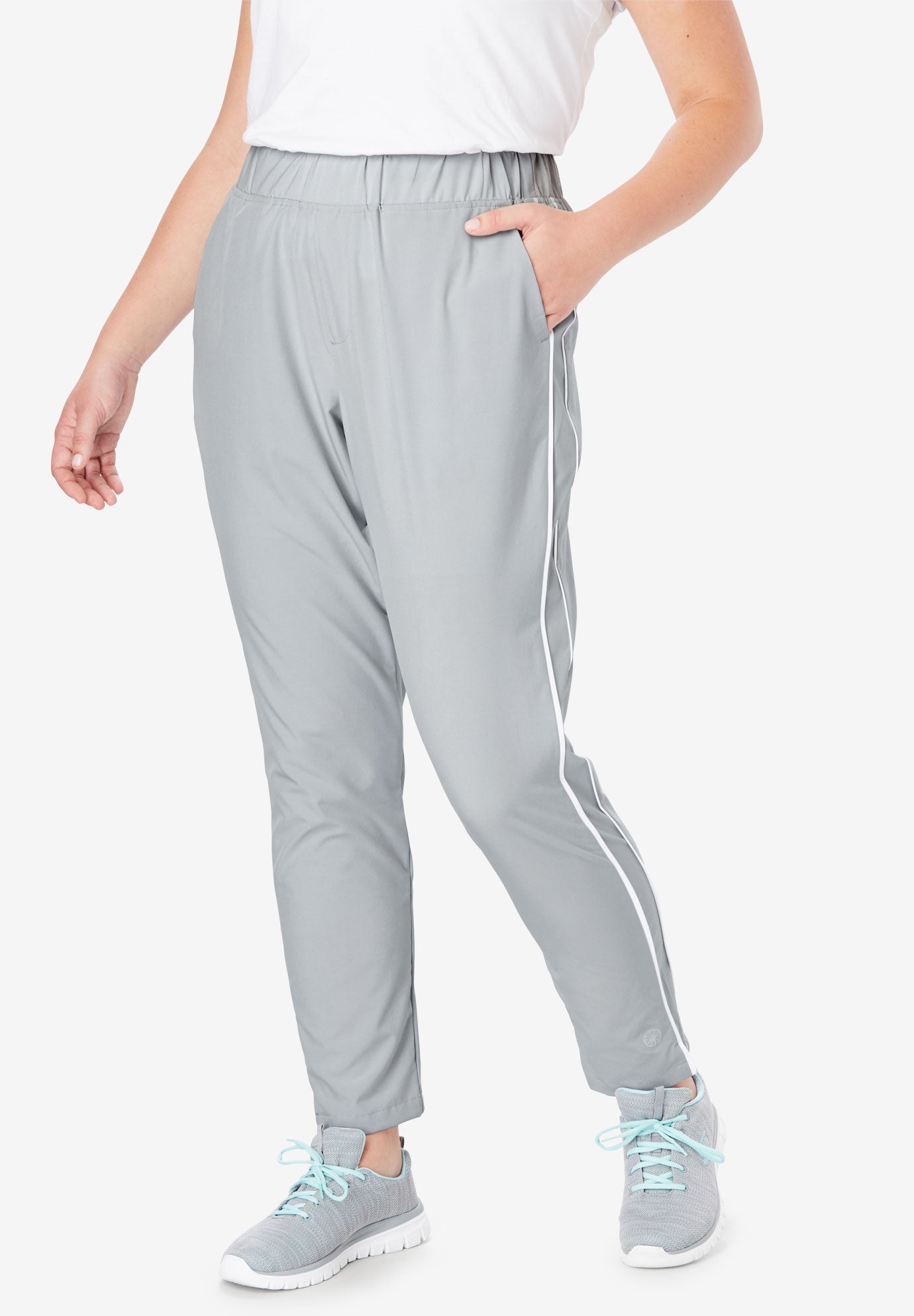 Stretch Woven Side Stripe Pant by FULLBEAUTY SPORT® Woman Within