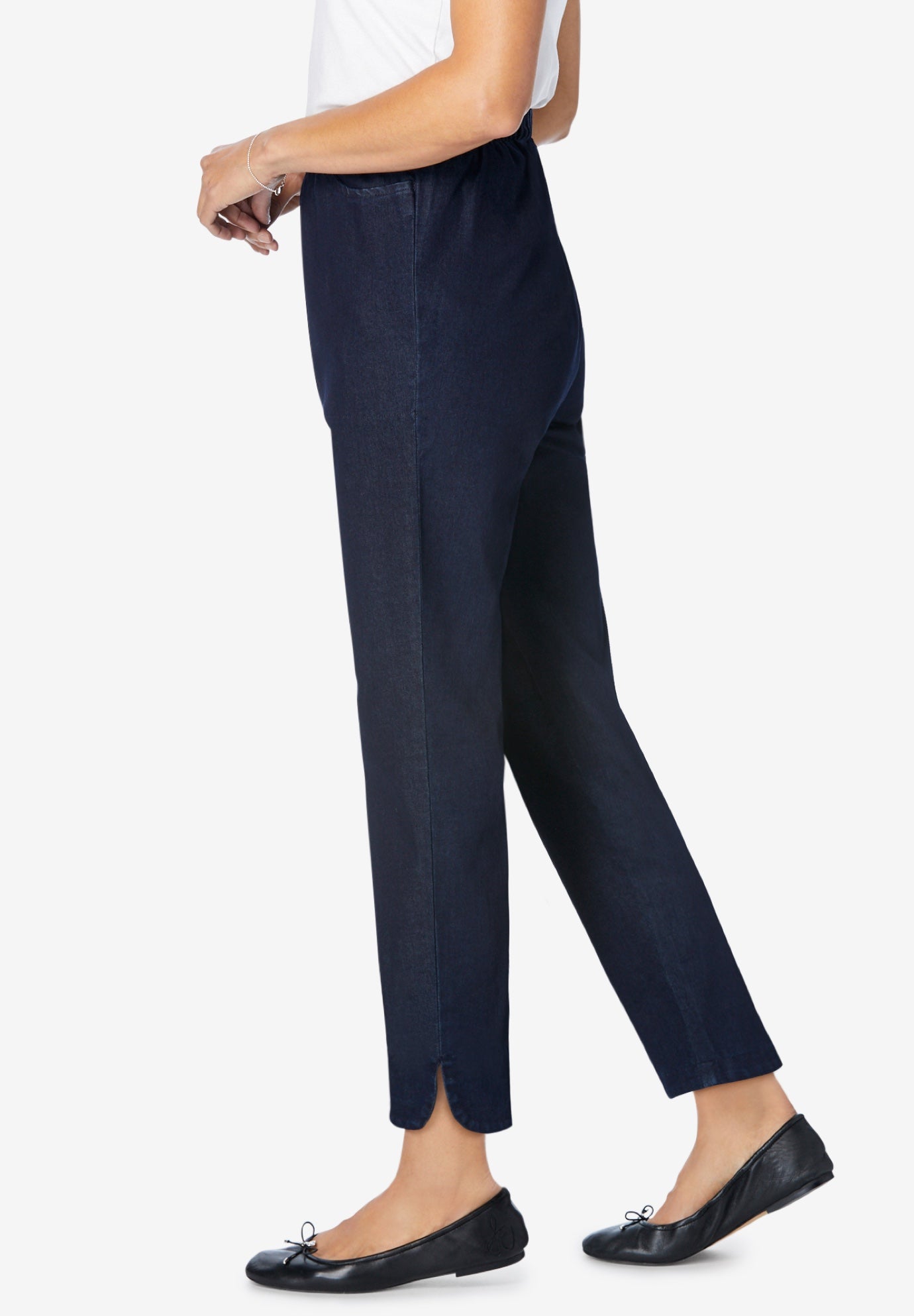 Tulip Hem Fineline Jeans Woman Within