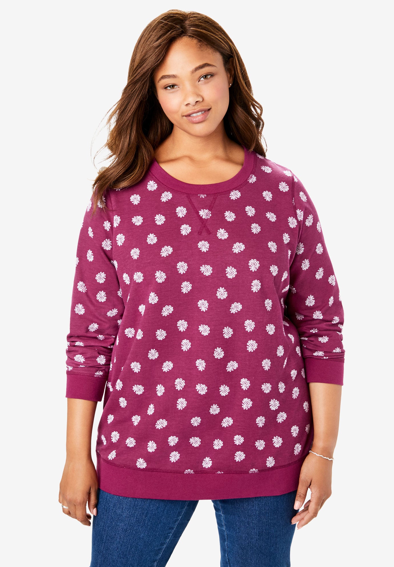plus size french terry sweatshirt