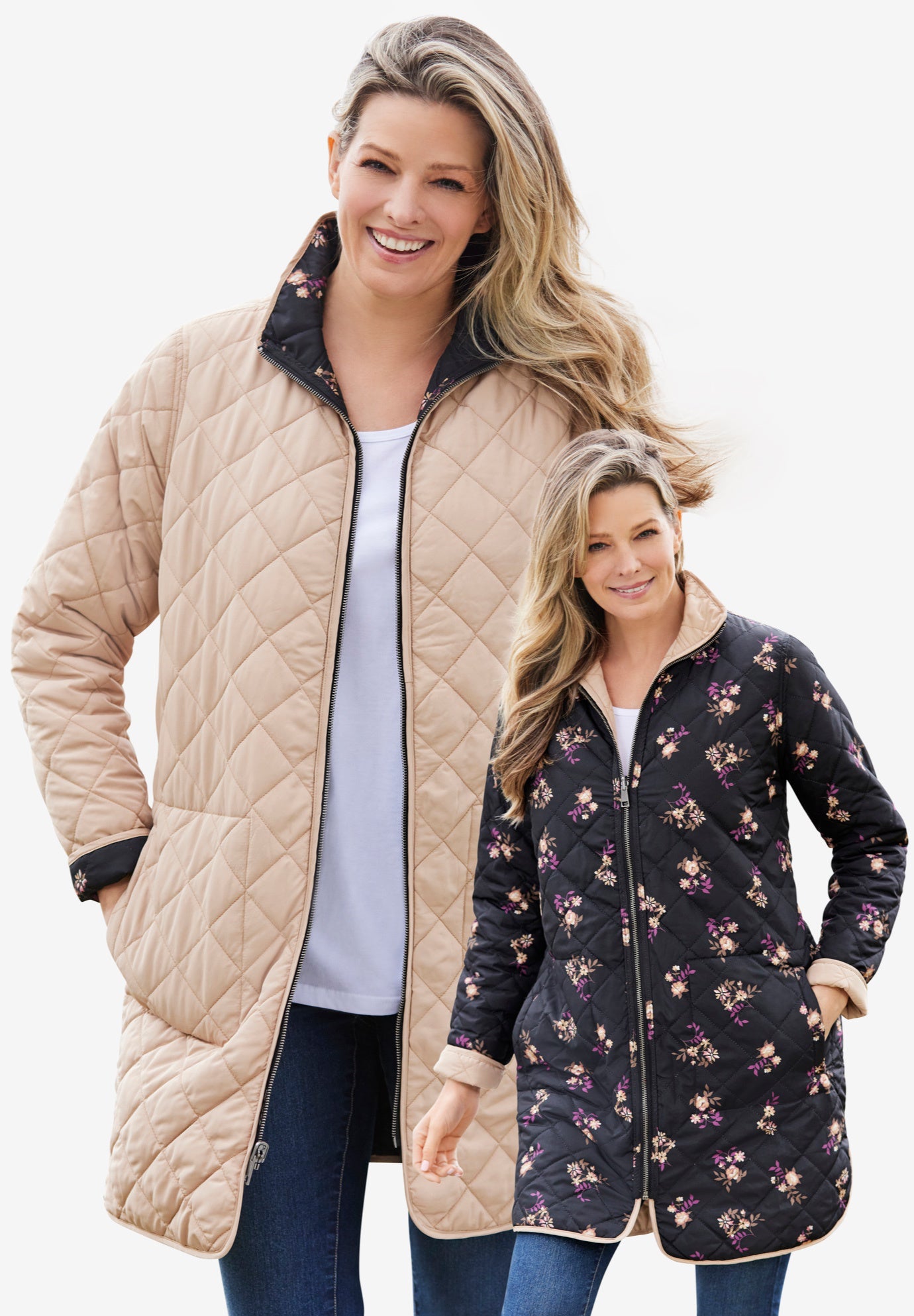 Woman Within Women's Plus Size Reversible Quilted Barn Jacket Jacket