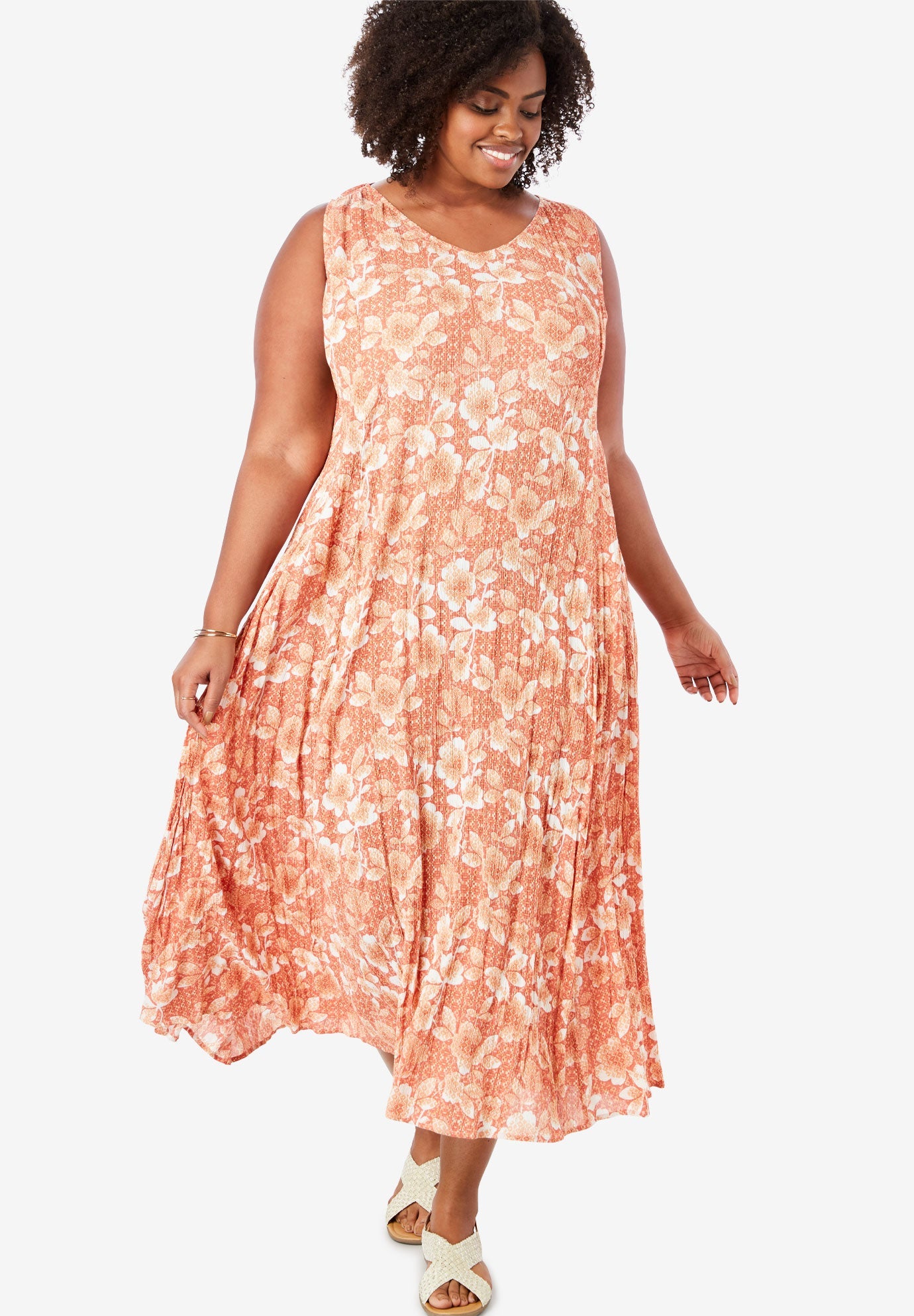 crinkle long dress