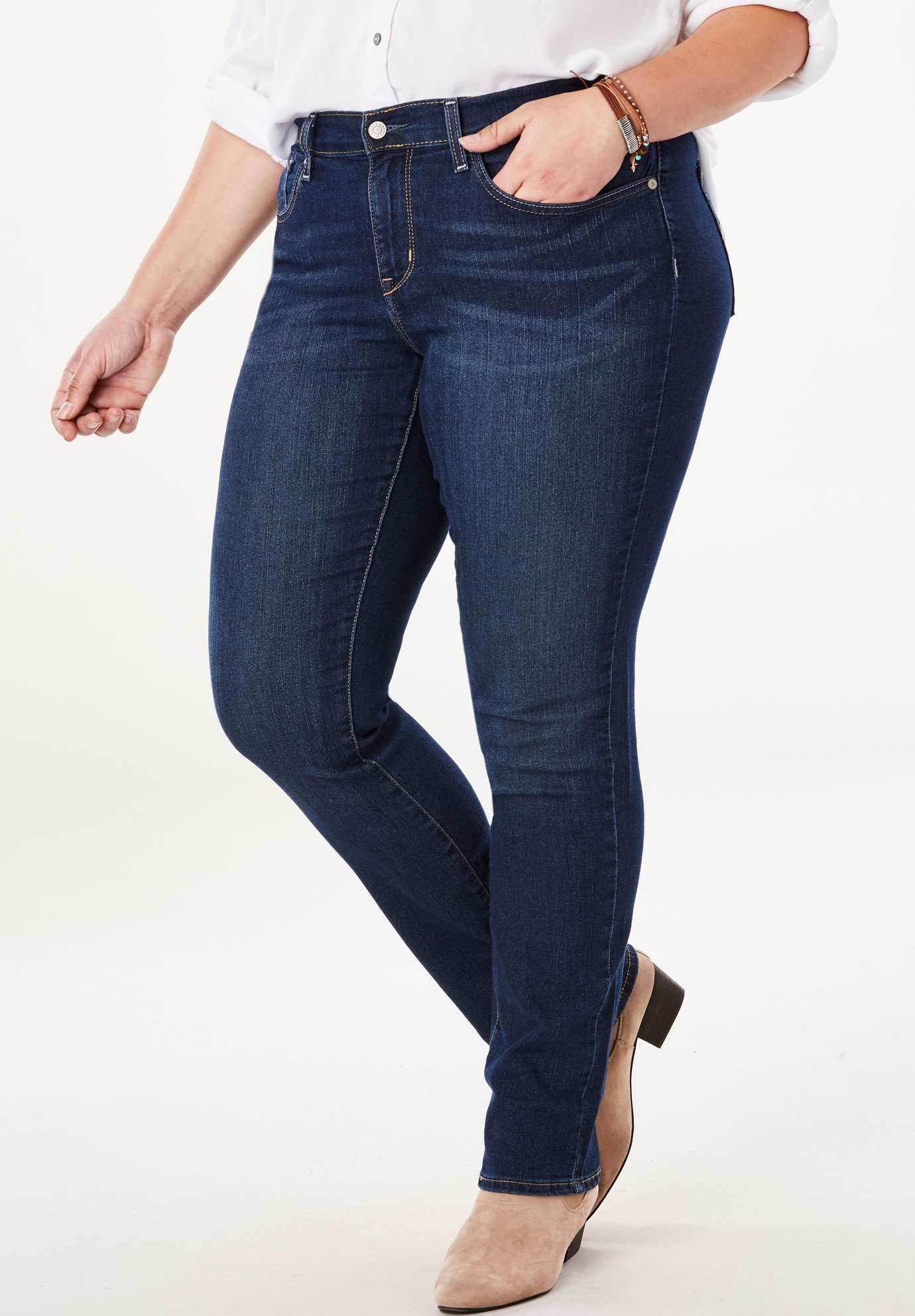Signature by Levi Strauss & Co.™ Gold Label Women's Plus Curvy  Straight Jeans | Woman Within