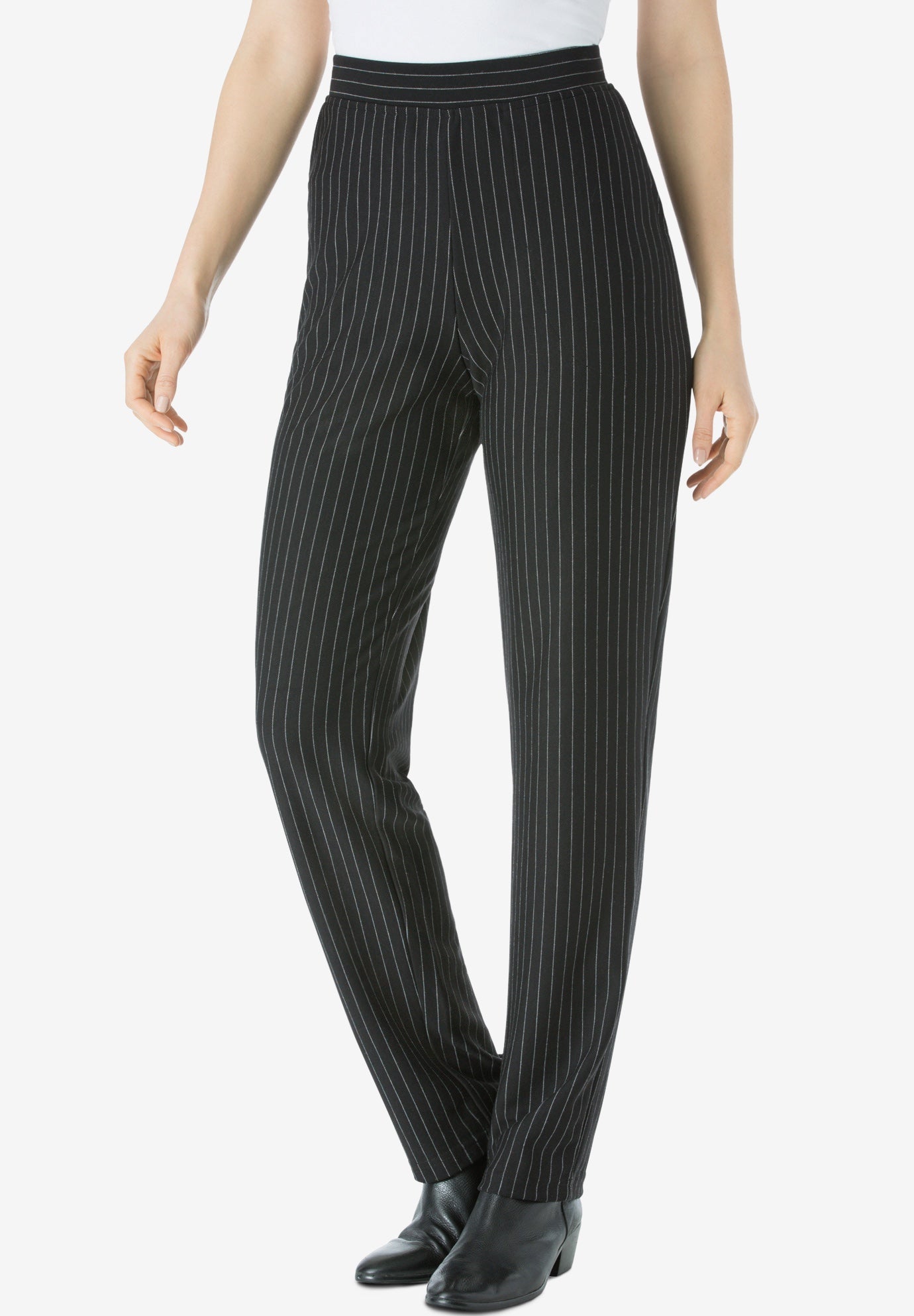 Straight Leg Ponte Knit Pant Plus Size Pants Woman Within