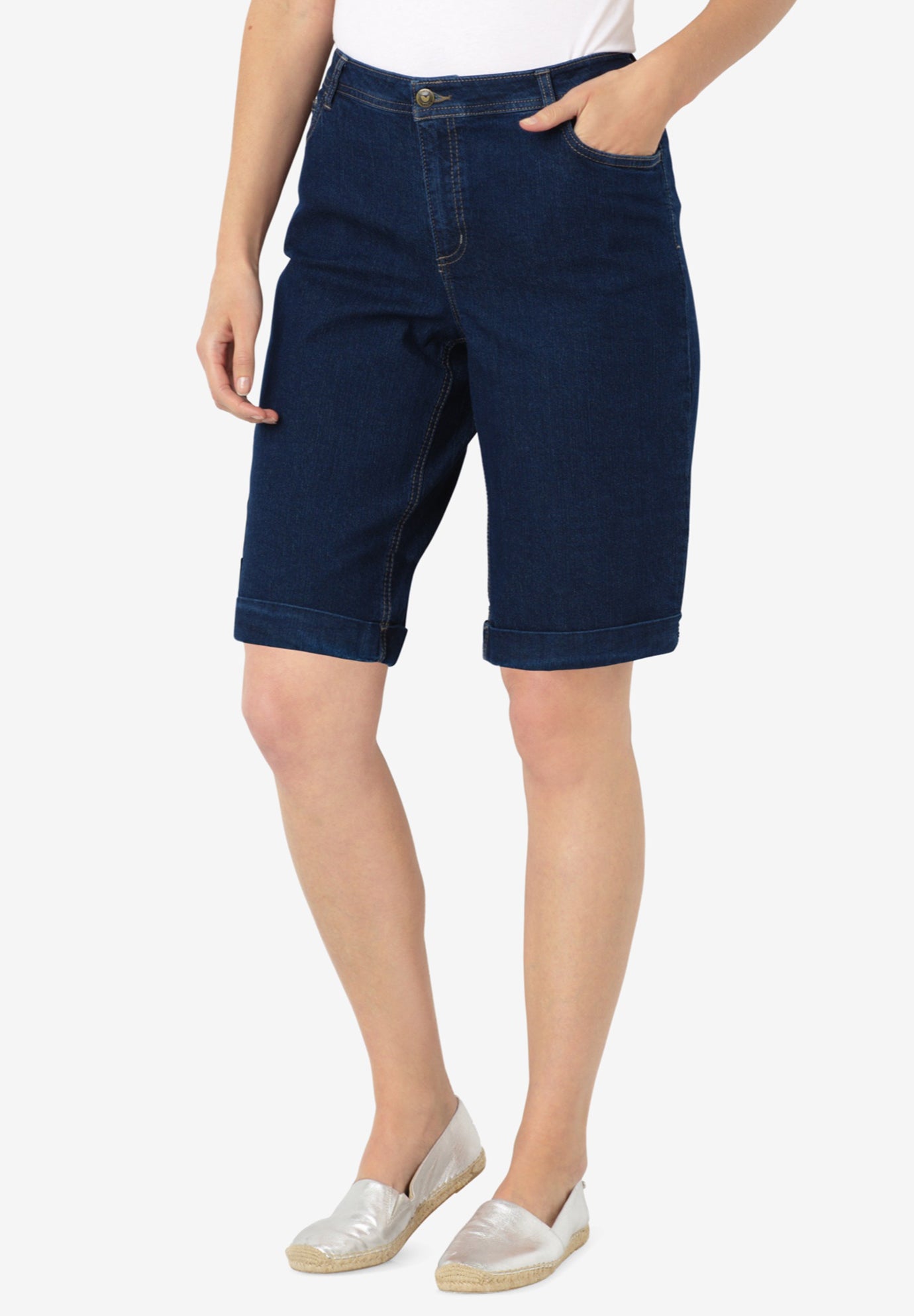 woman within denim shorts