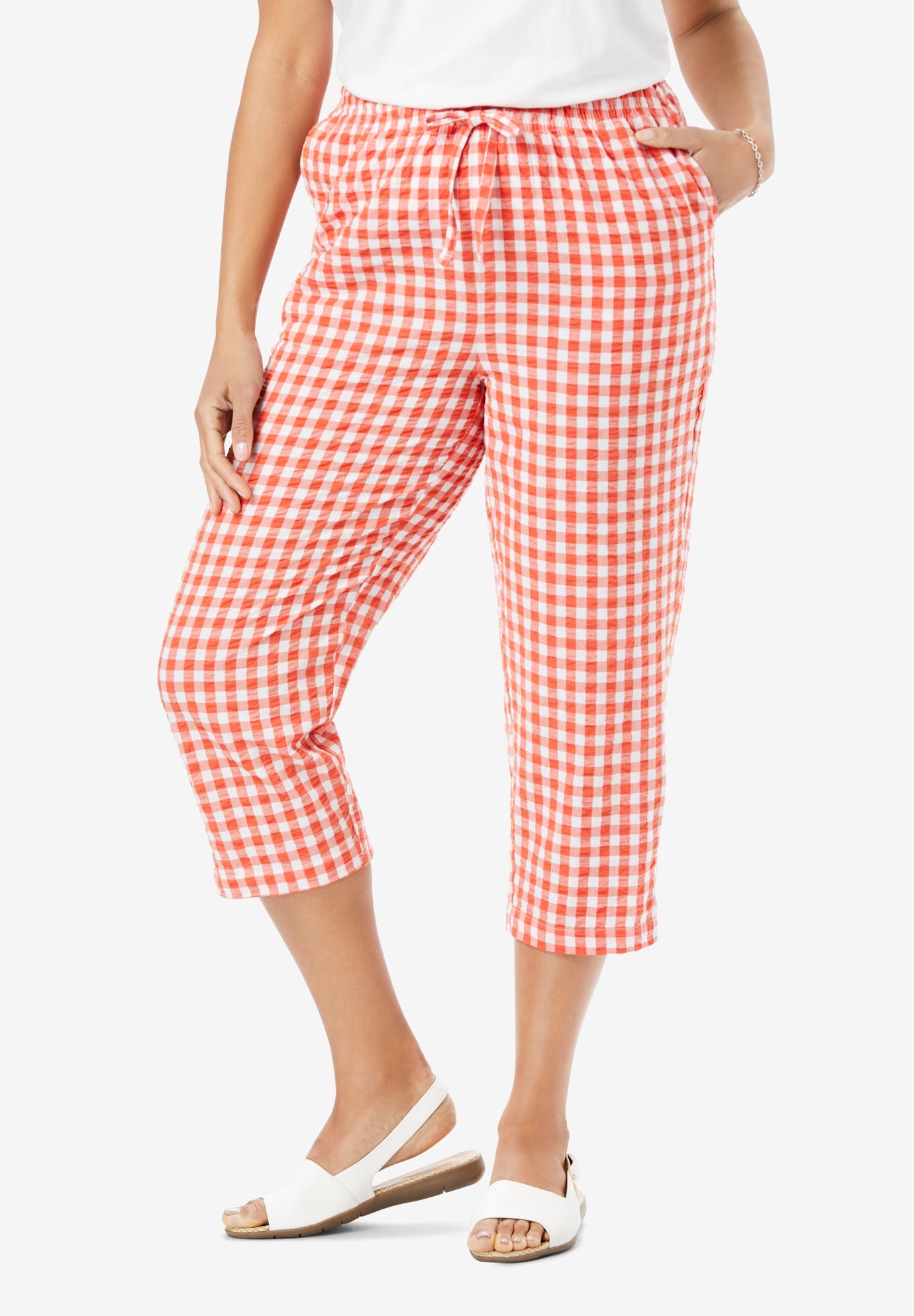 ladies seersucker capris
