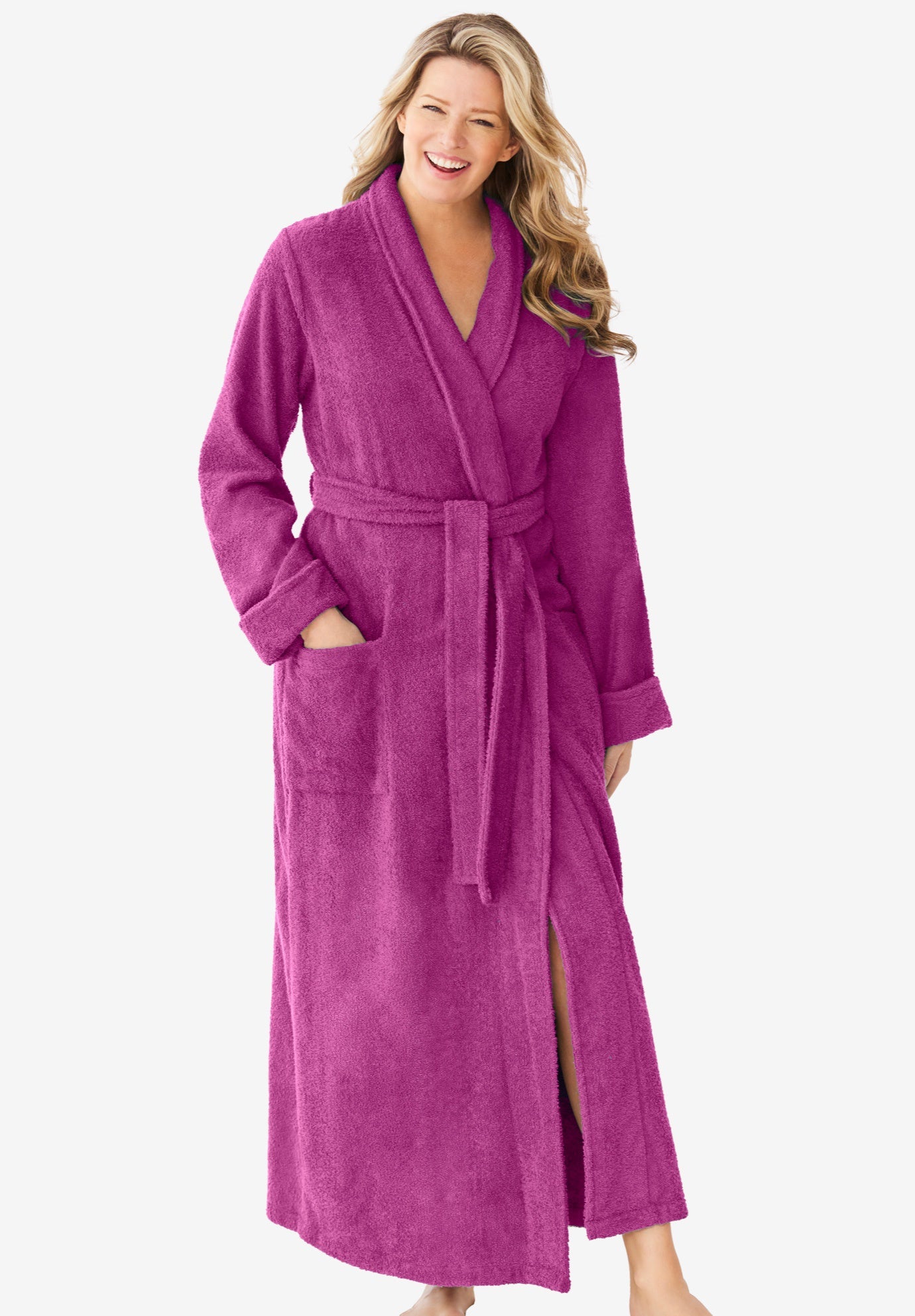 Download Dreams & Co. Women's Plus Size Long Terry Robe | eBay