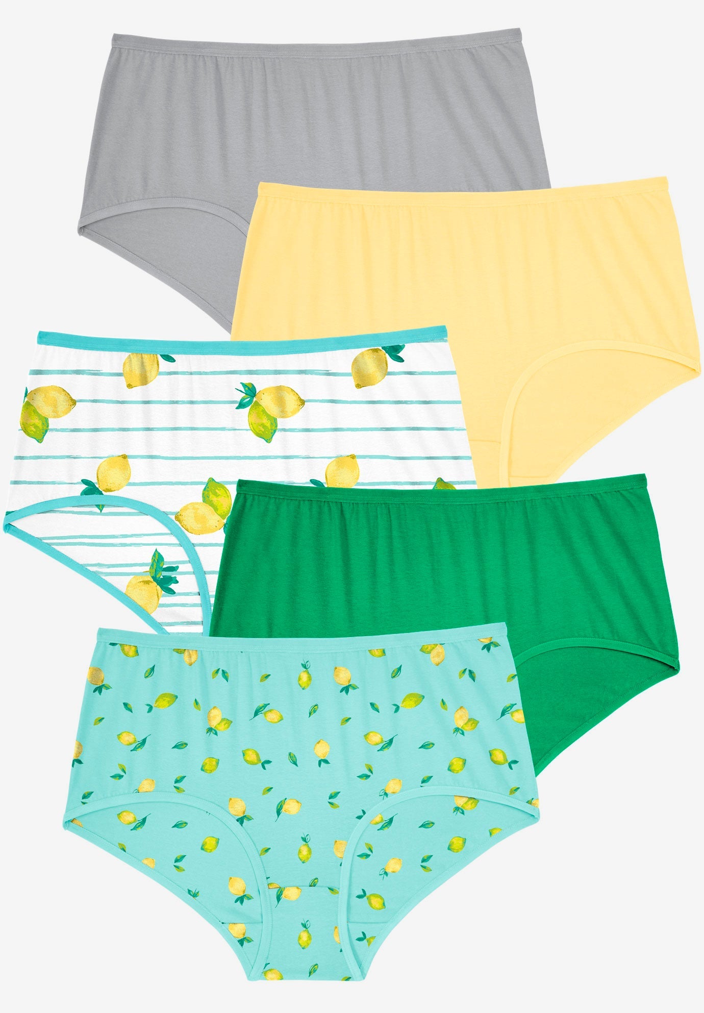 5-Pack Stretch Cotton Full-Cut Brief | Woman Within