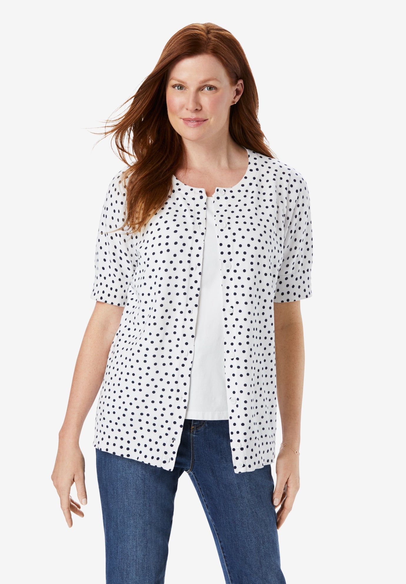 Perfect ElbowLength Sleeve Cardigan Woman Within