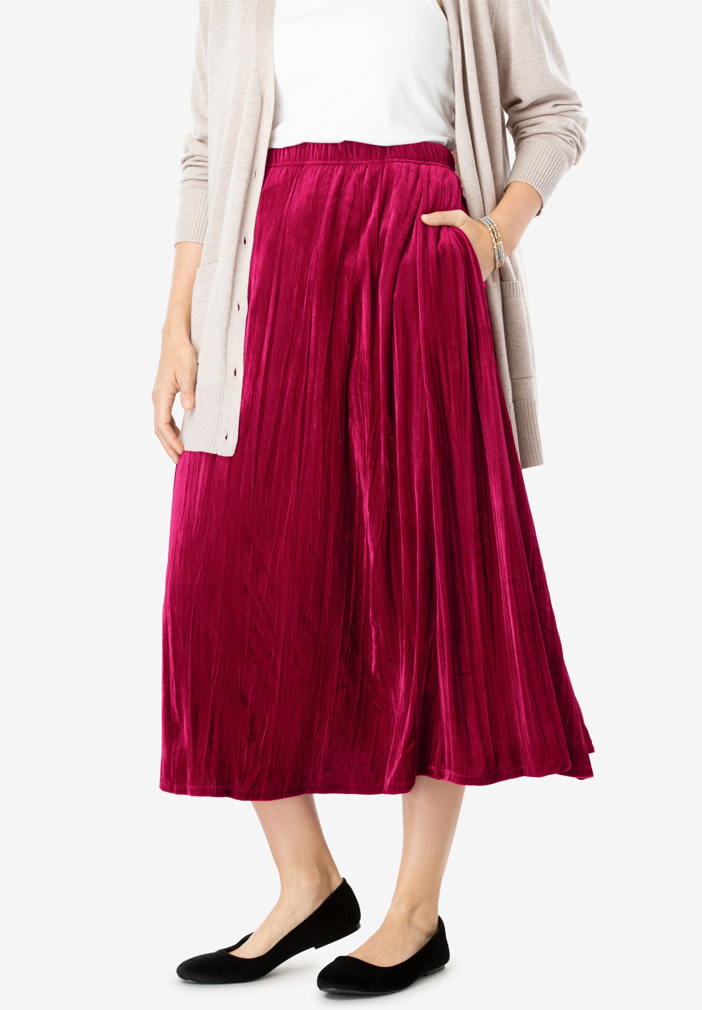 Velour Skirt Plus Size All Clearance Woman Within