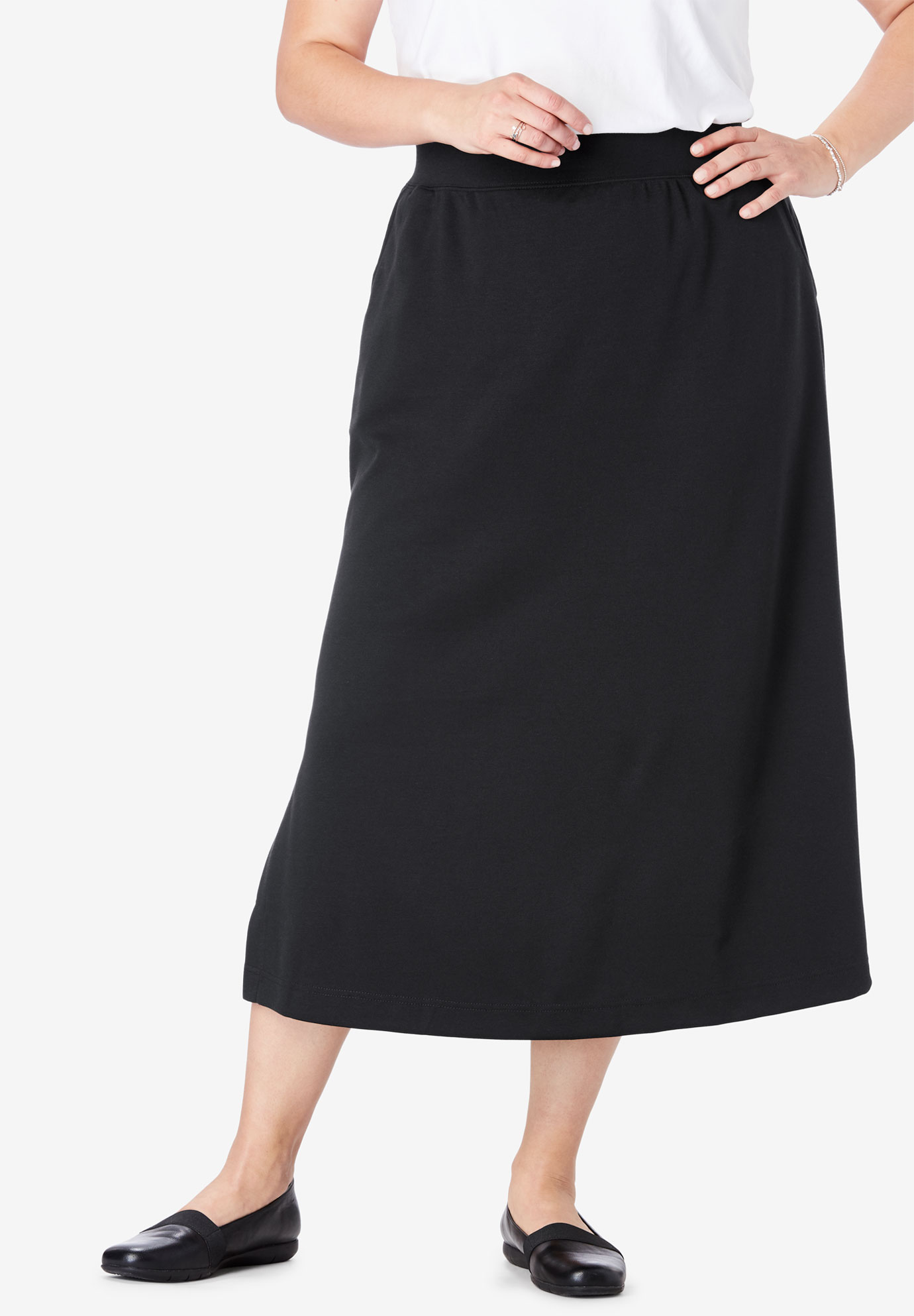 Stretch Ponte Maxi Skirt| Plus Size Skirts | Woman Within