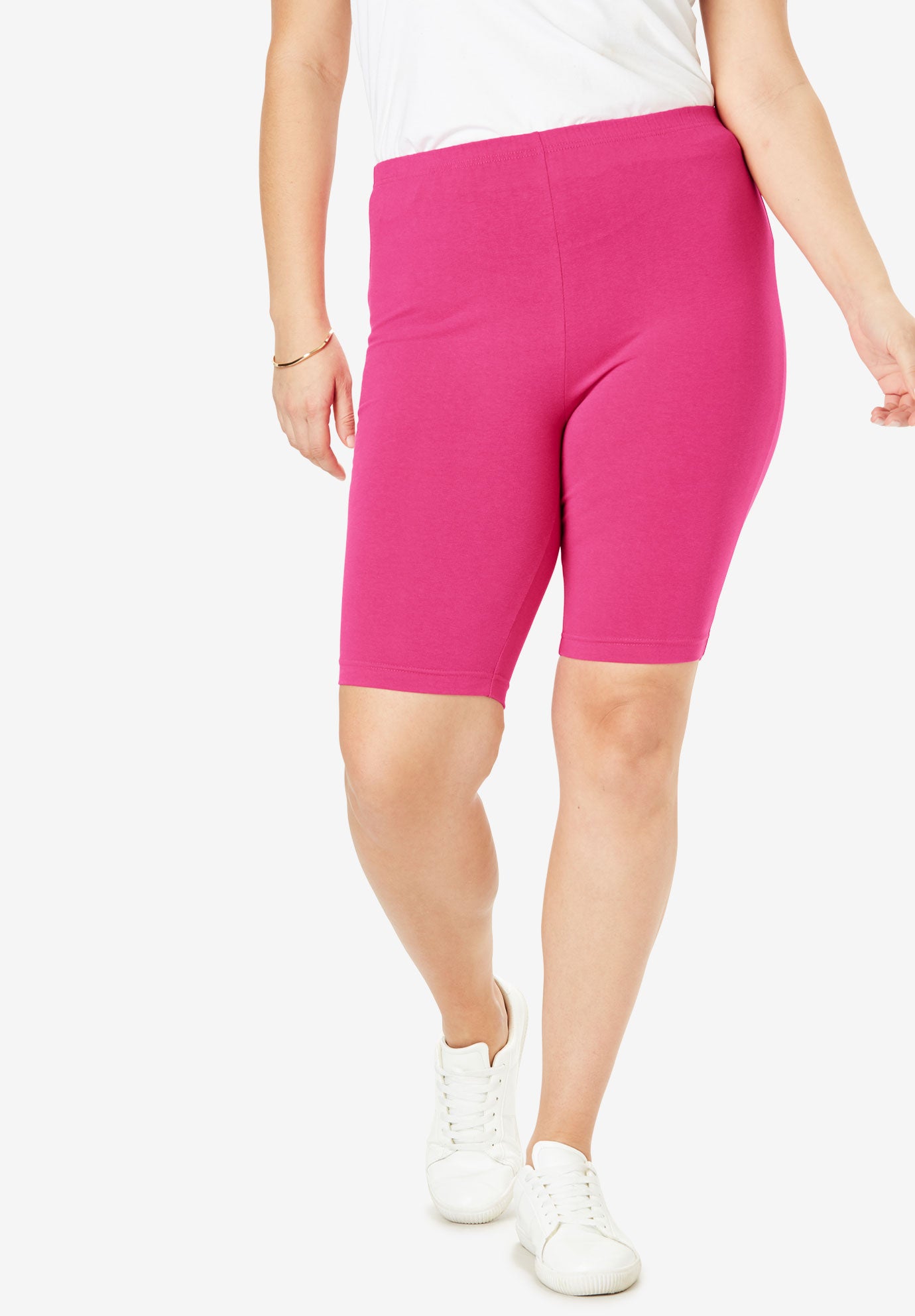 Stretch Cotton Bike Short | Plus Size Shorts | Woman Within