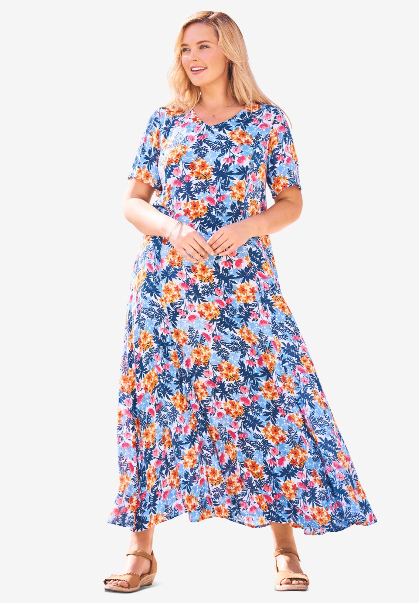 woman within crinkle maxi dress