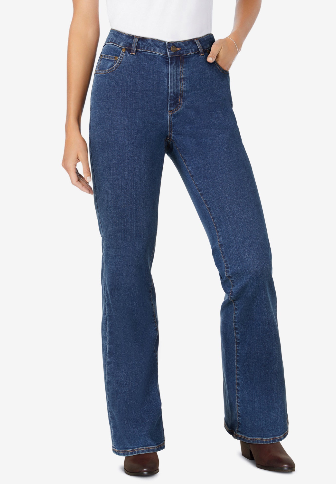 Wide Leg Stretch Jean| Plus Size Bootcut & Wide Leg Jeans | Woman Within