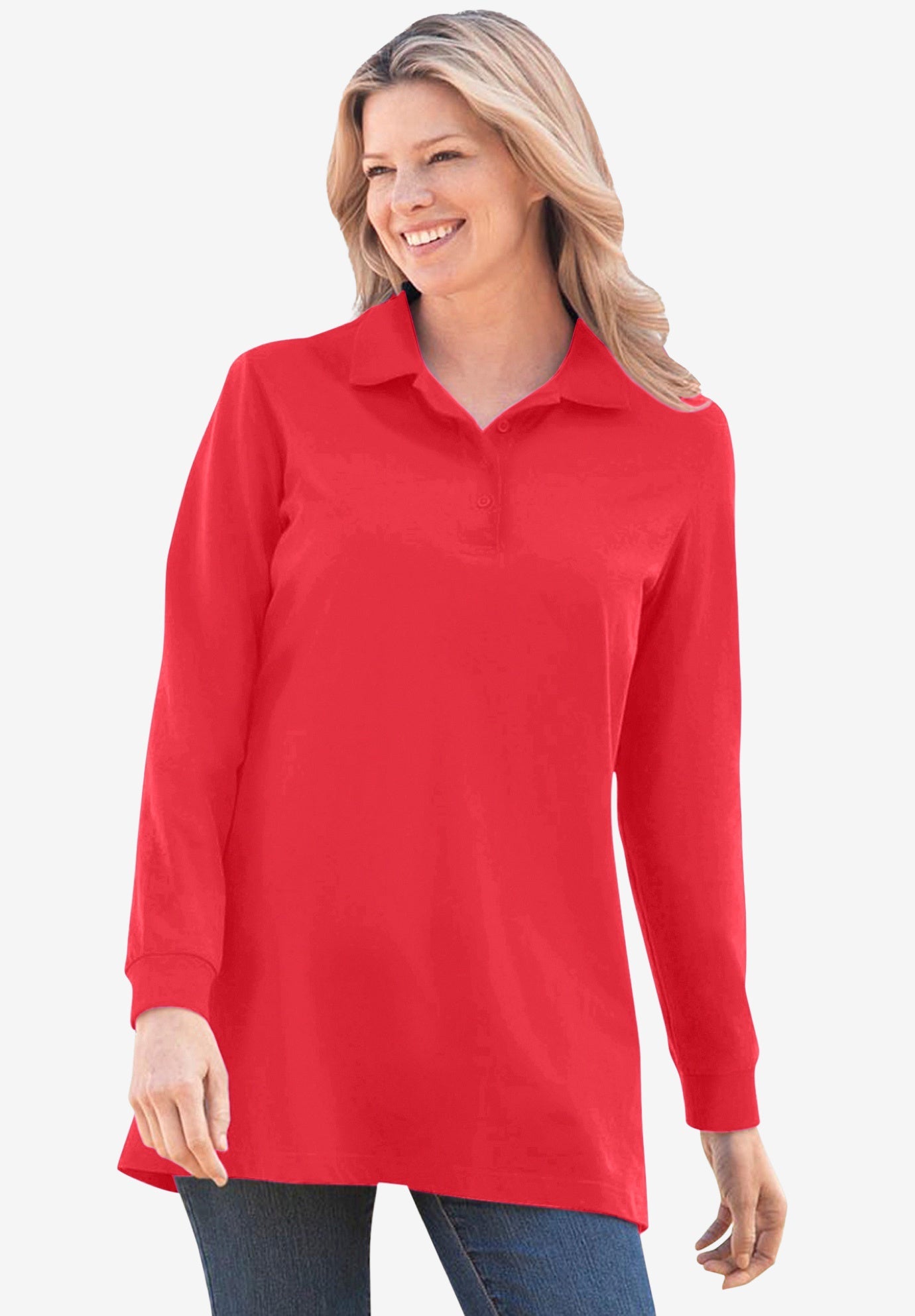 LongSleeve Polo Shirt Woman Within