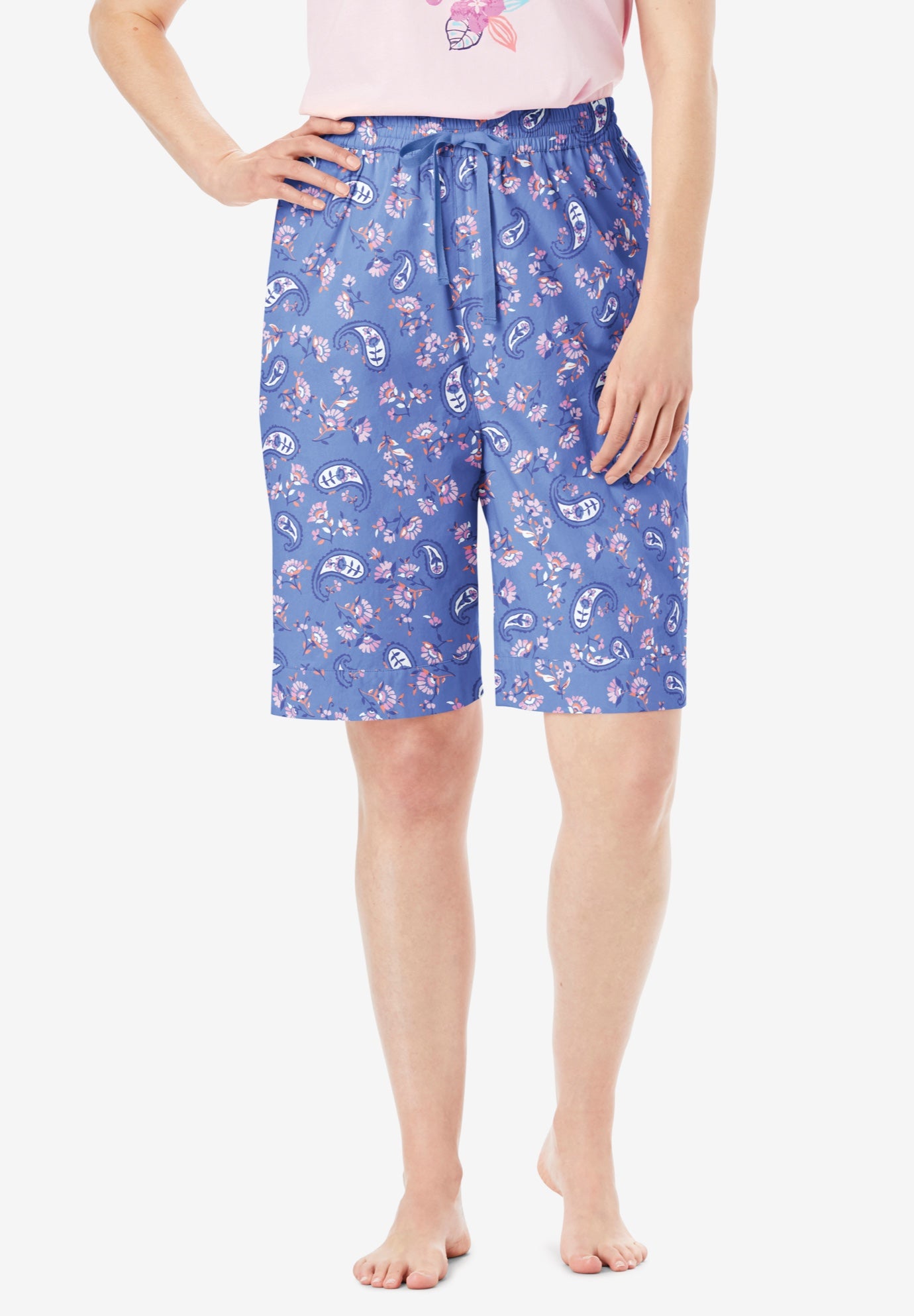 Cotton Poplin Pajama Shorts by Dreams & Co.® Woman Within