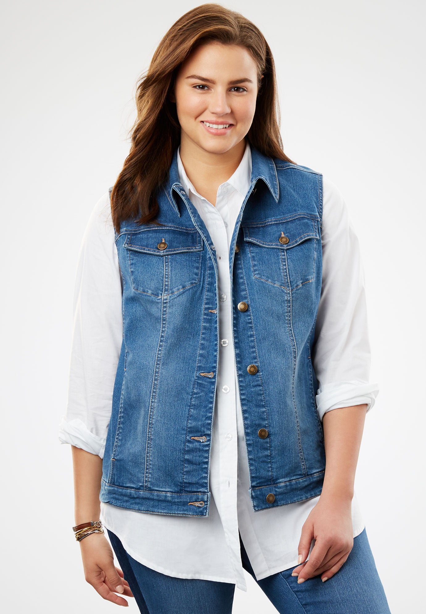 plus size denim vest womens