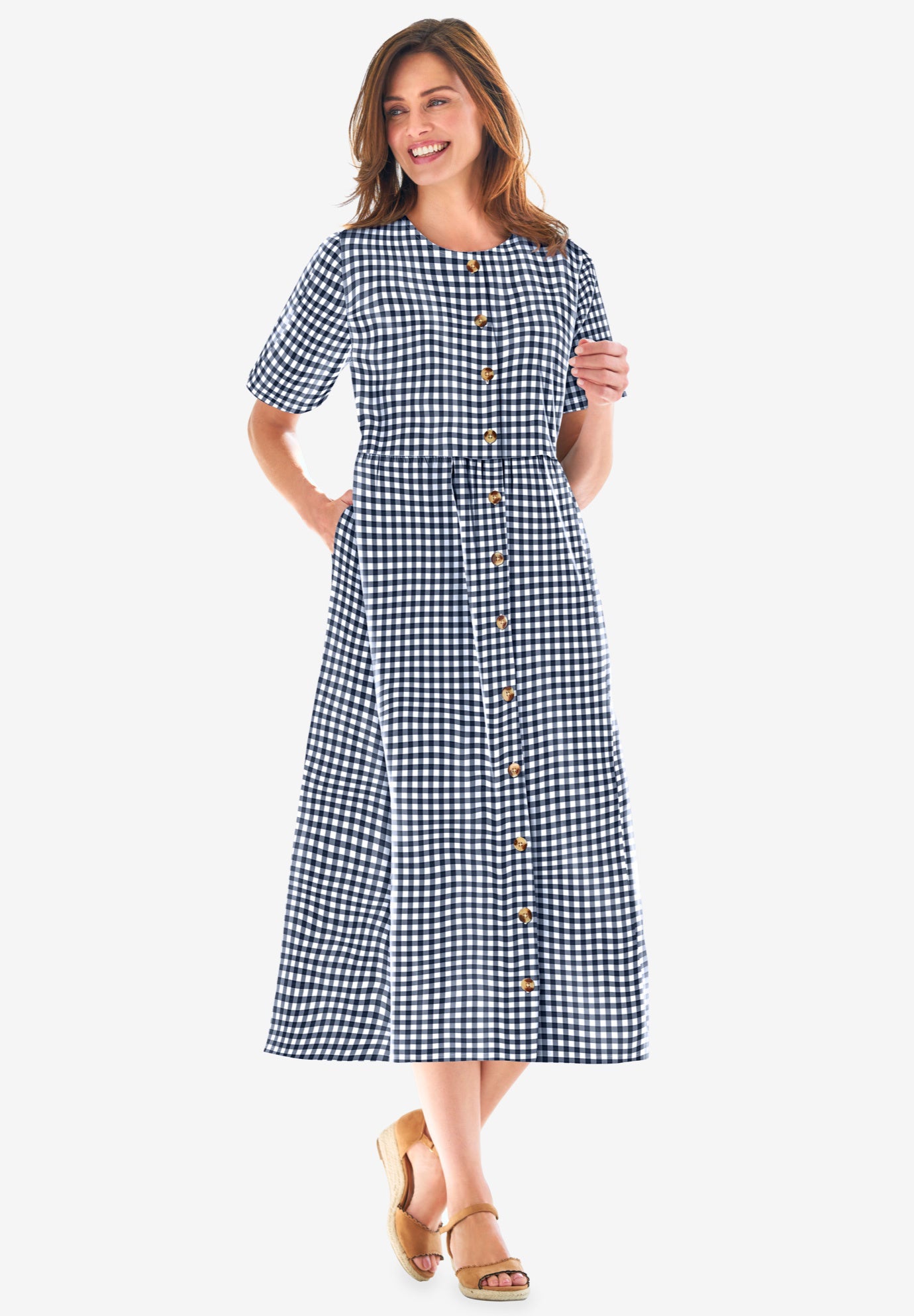 plus size seersucker dress