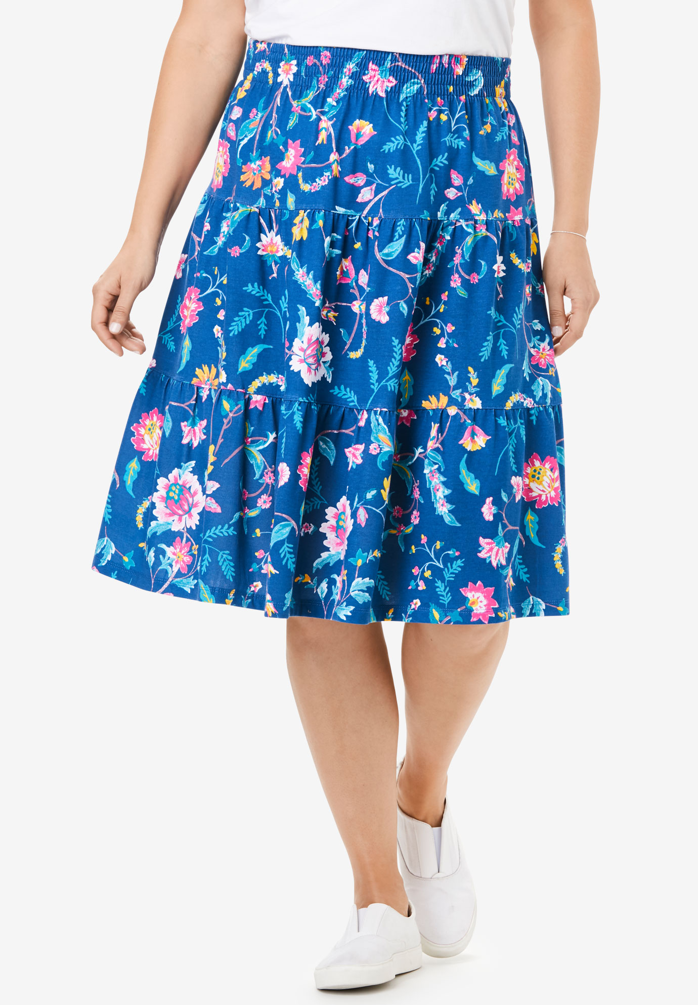 Jersey Knit Tiered Skirt| Plus Size Skirts | Woman Within