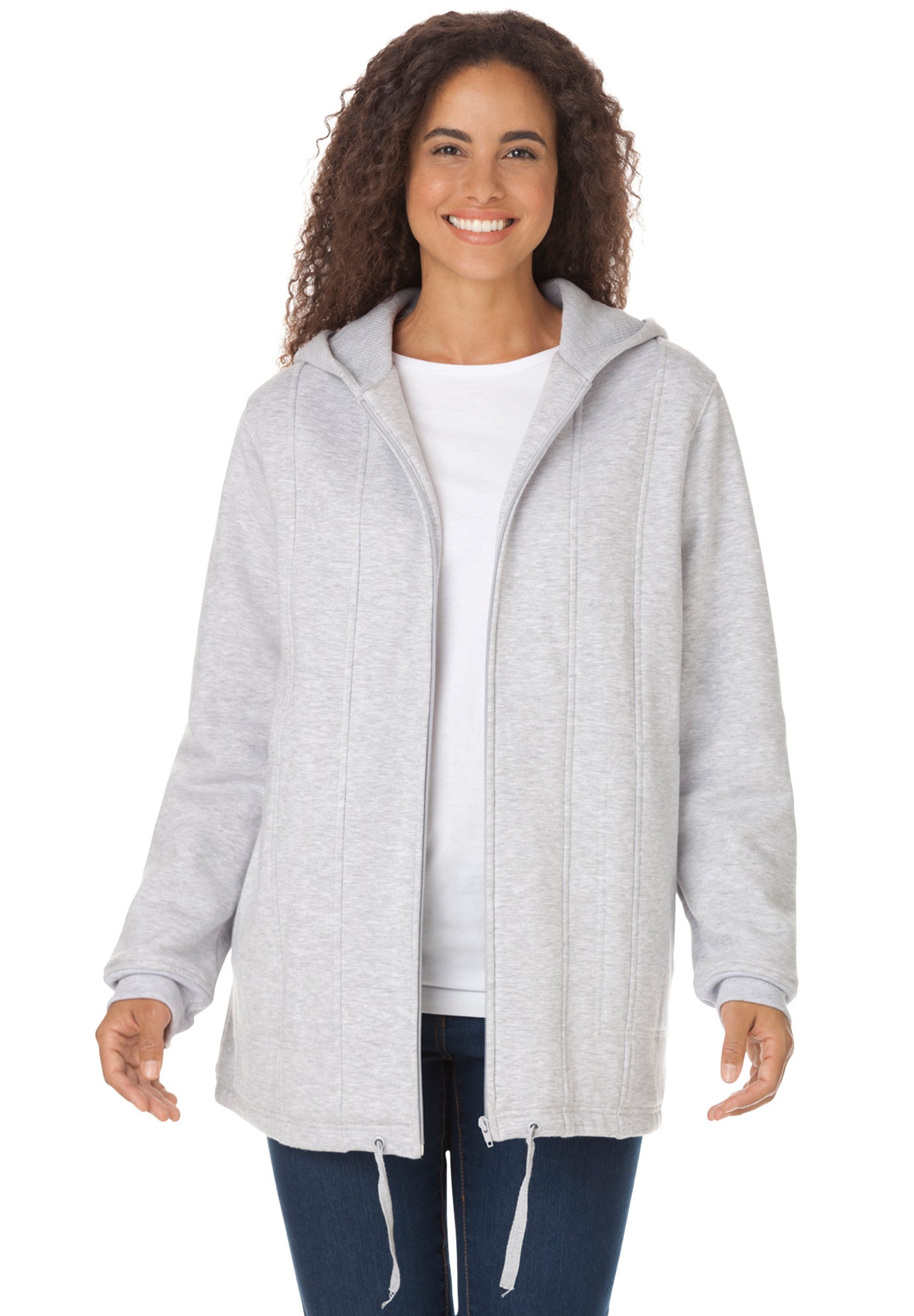 ThermalLined Hooded Fleece Jacket Plus Size Outerwear Woman Within