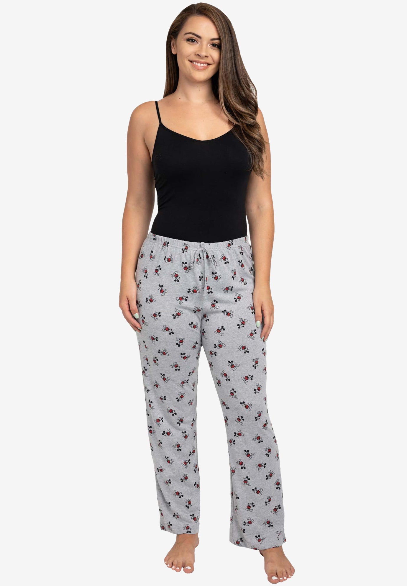 verkoopplan Knipoog indruk Disney Mickey Mouse All-Over Print Lounge Pants Wear Gray | Woman Within