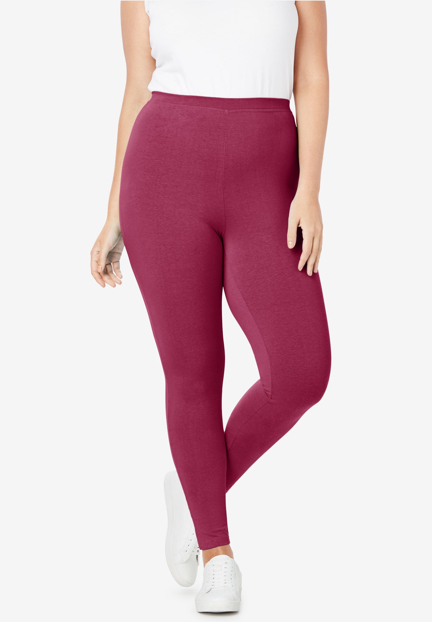 Stretch Cotton Legging Plus Size Tall Woman Within