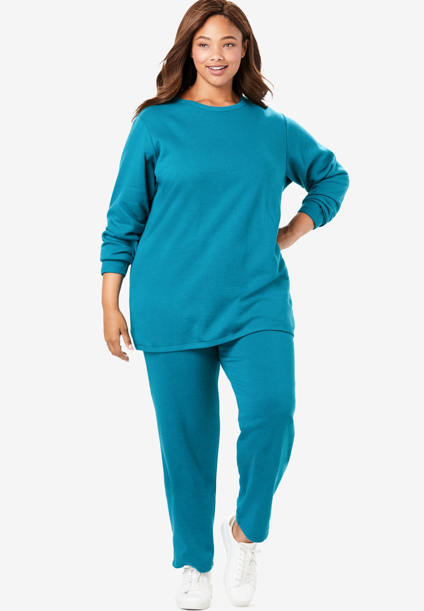 Fleece sweatsuit plus size sets woman within
