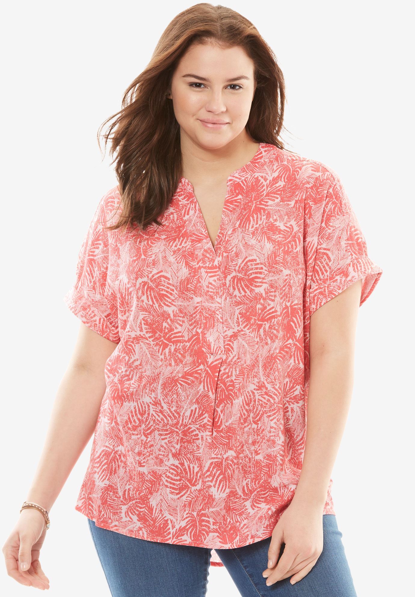 gauze tops plus size