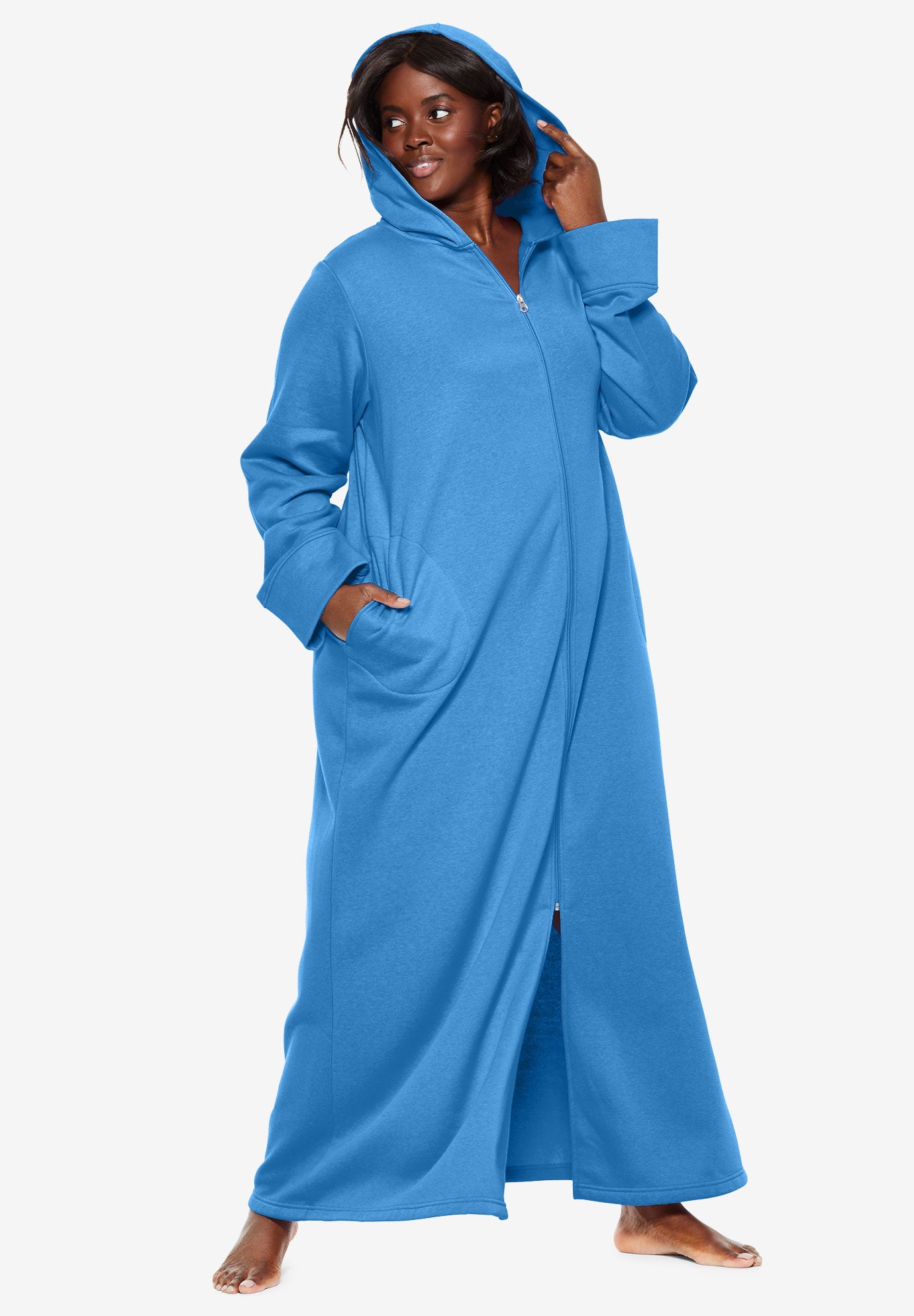 Hooded Fleece Robe Woman Within