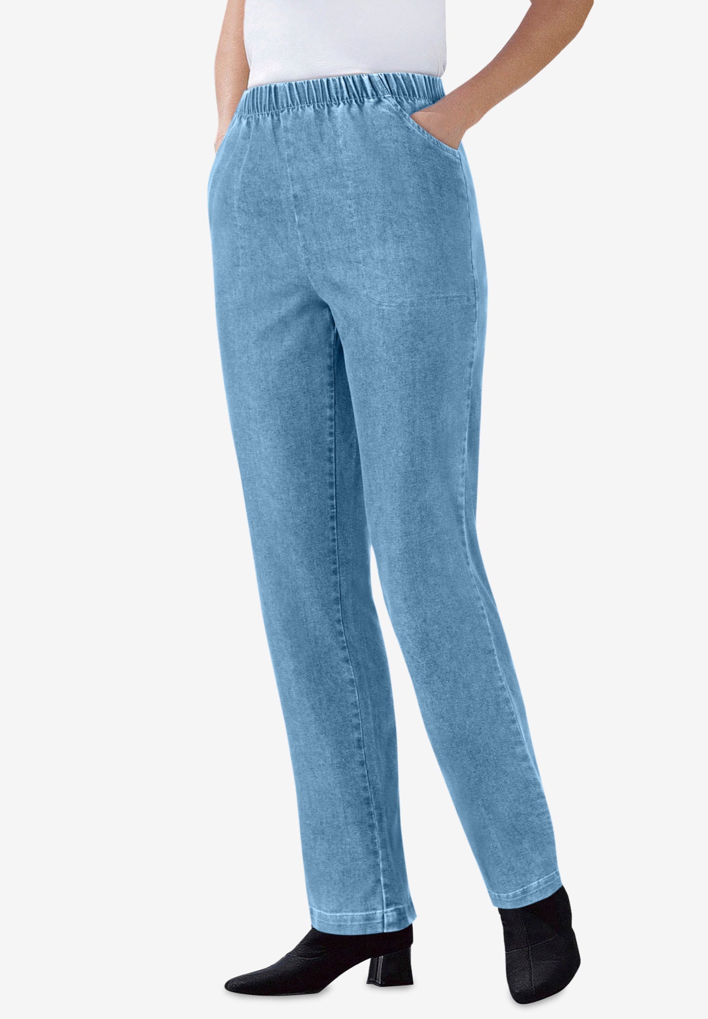 woman within pull on jeans