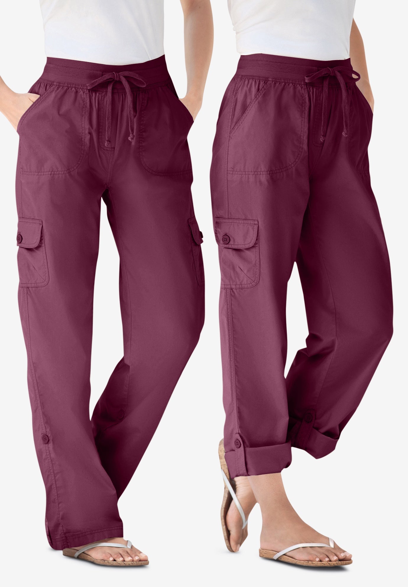 woman within convertible cargo pants