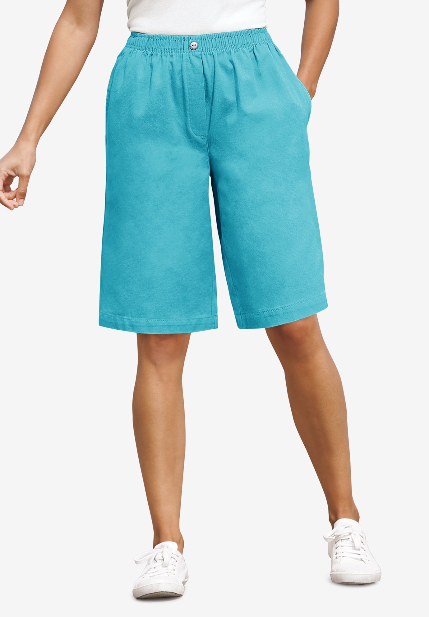 ElasticWaist Cotton Short Woman Within