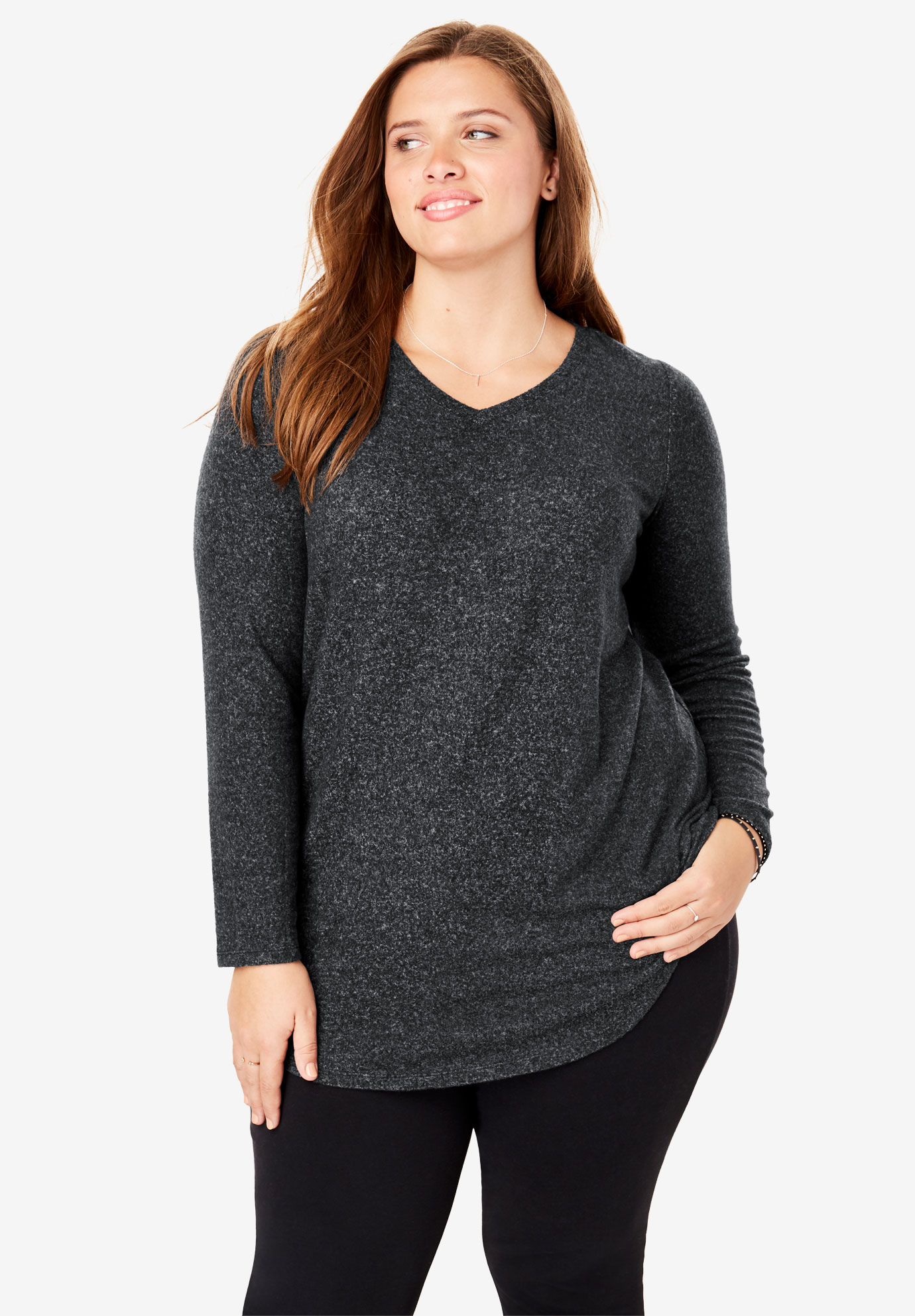 Cozy V-Neck Tunic| Plus Size All Clearance | Woman Within