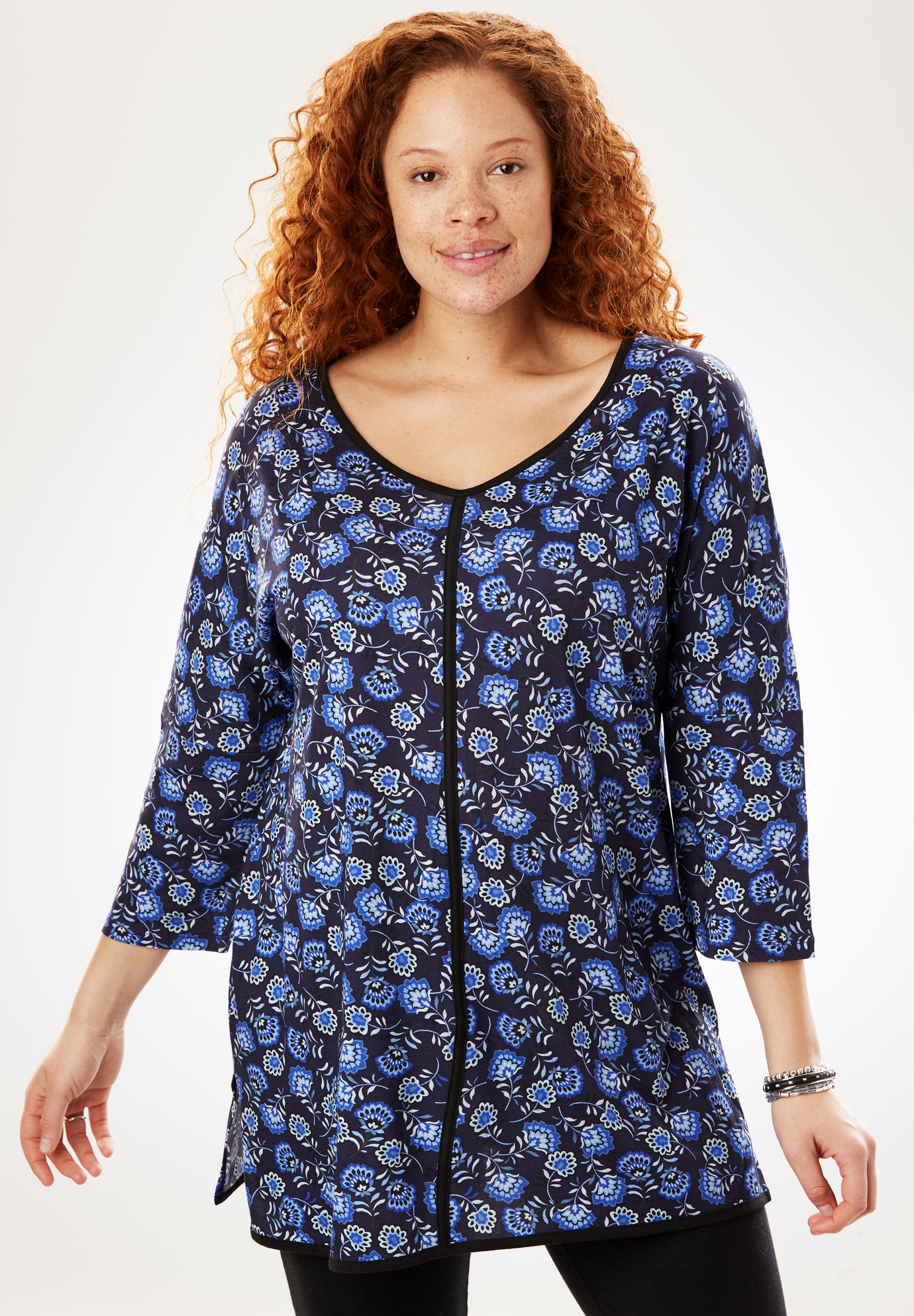 V-Neck Tunic| Plus Size Tops | Woman Within