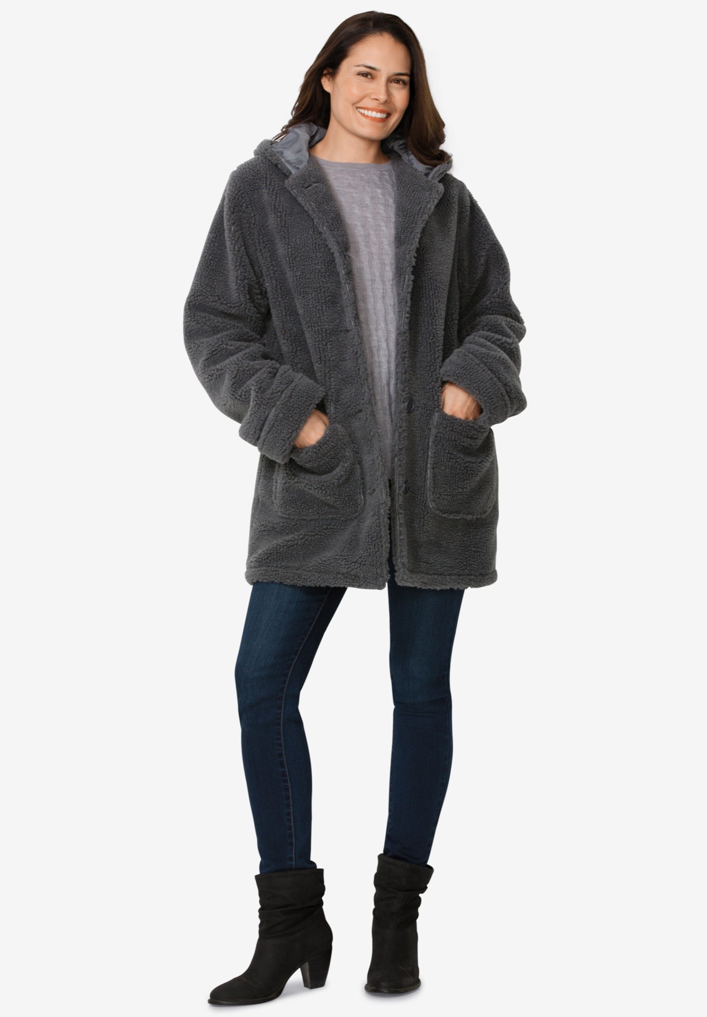 hooded berber fleece jacket