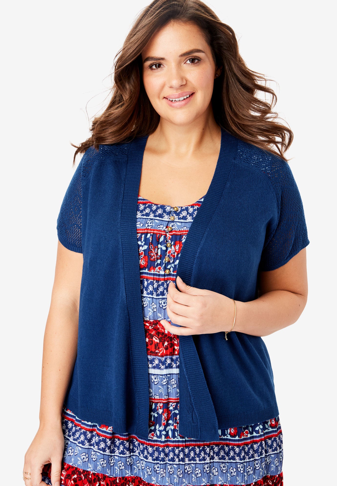 short sleeve open cardigan