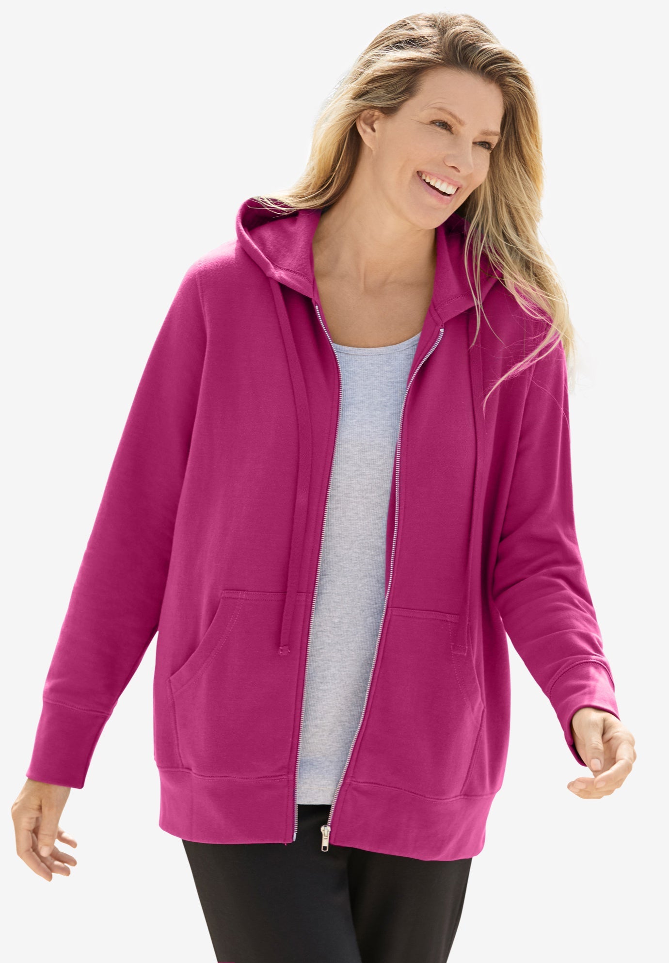 pink fleece zip up
