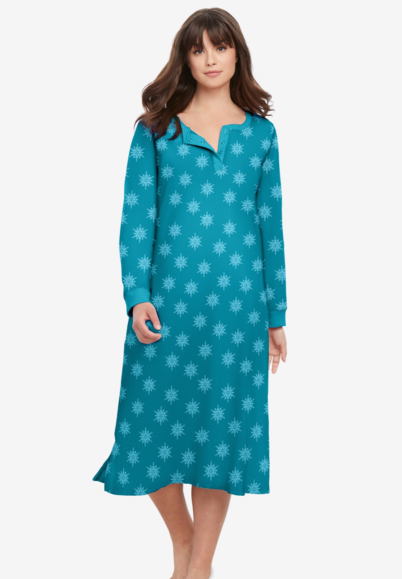 Thermal Henley Nightgown | Woman Within