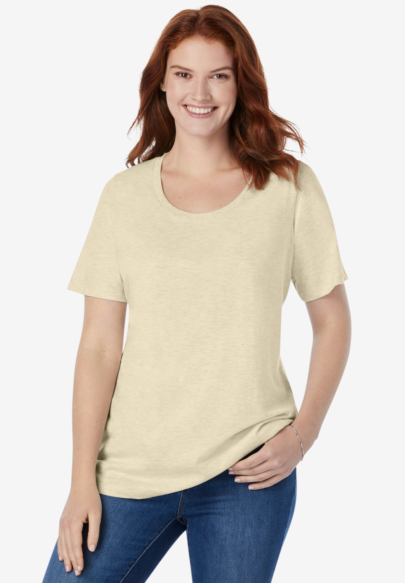 Perfect ShortSleeve ScoopNeck Tee Woman Within