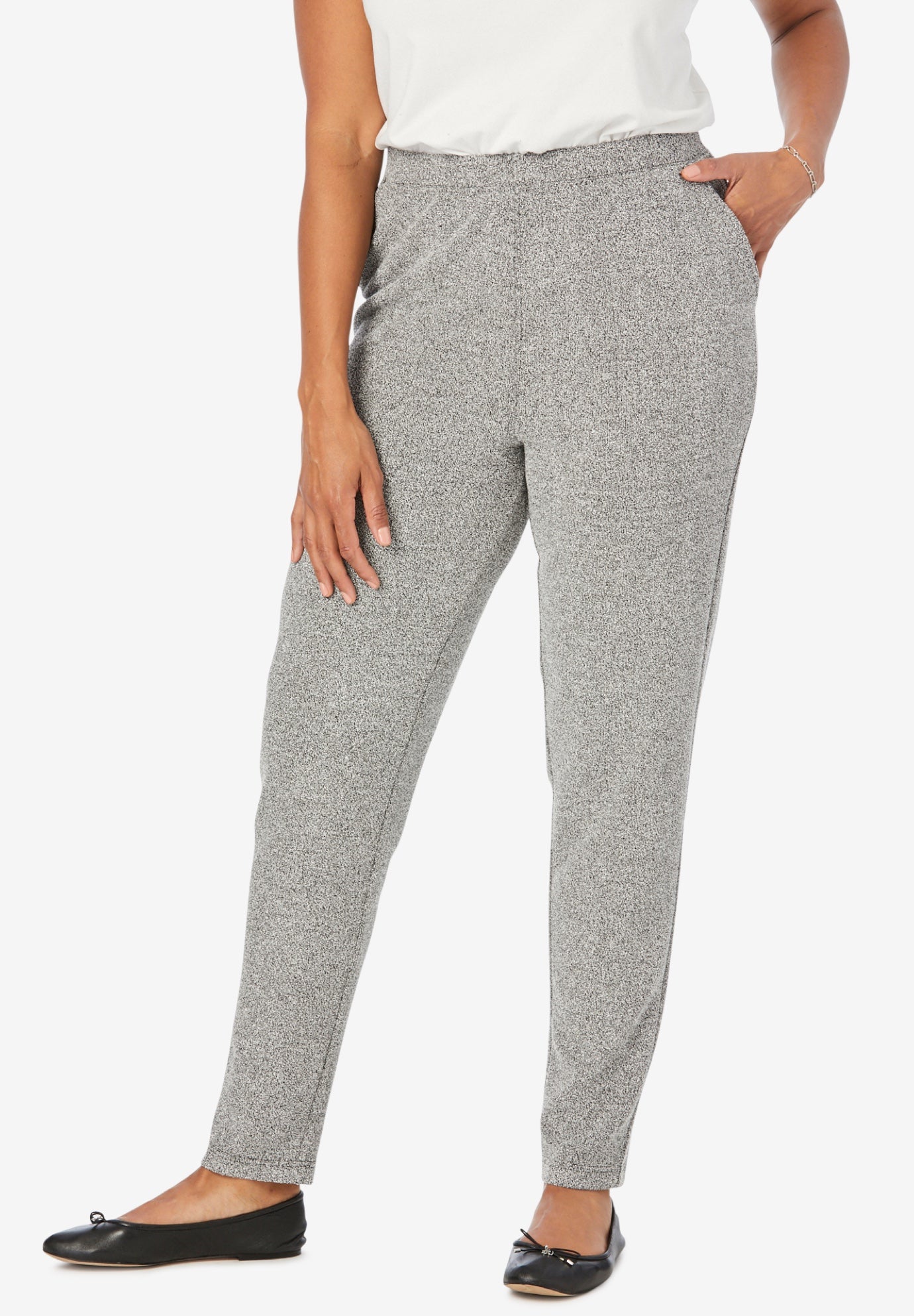 woman within knit pants