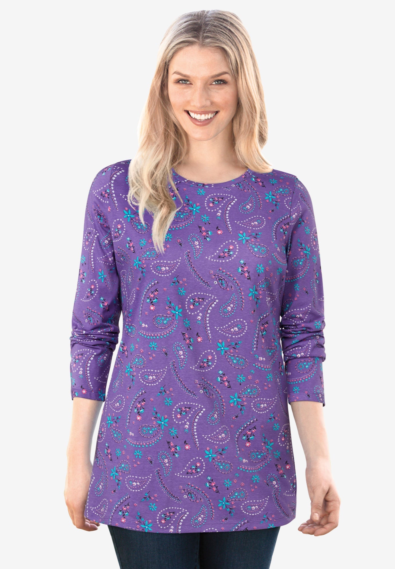 Only For You Printed Long Sleeve Top