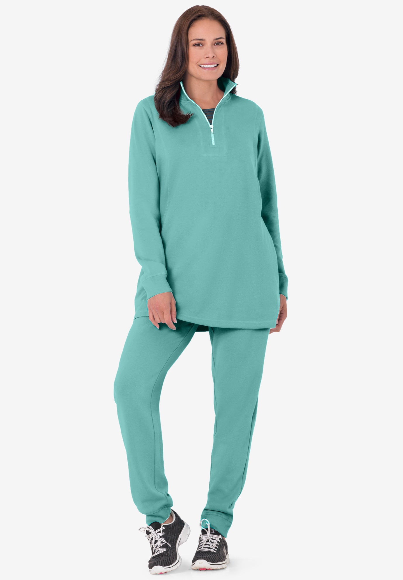 2piece fleece sweatshirt set Woman Within