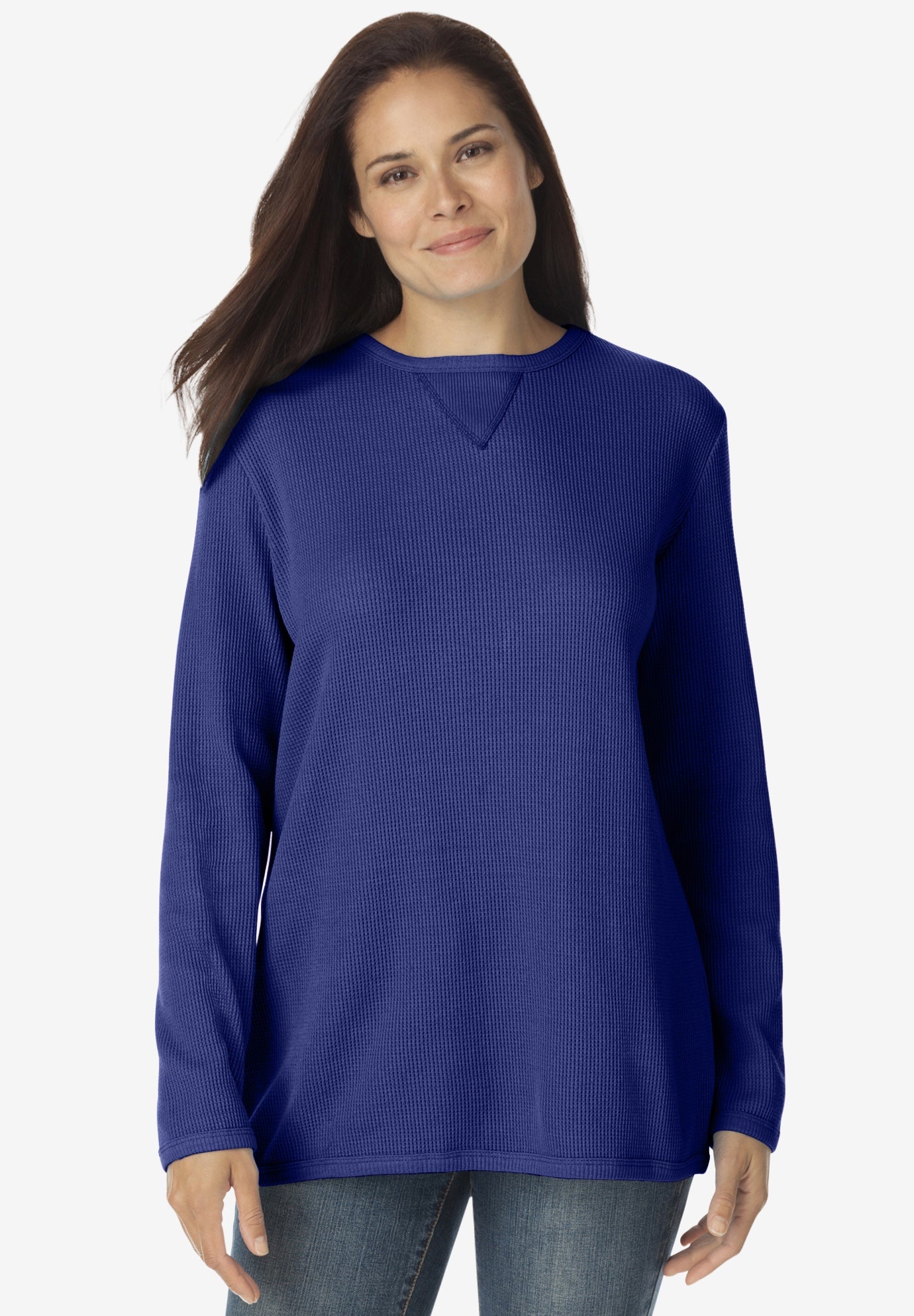 Woman within thermal sweatshirt clearance